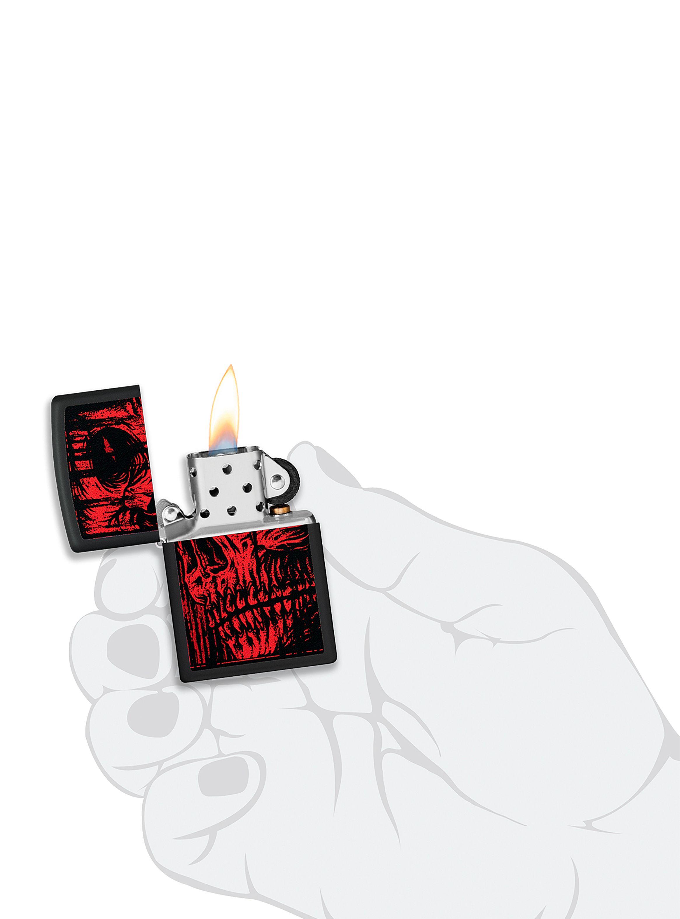 Encendedor Zippo Lighter Red Skull Design Calavera Rojo-3