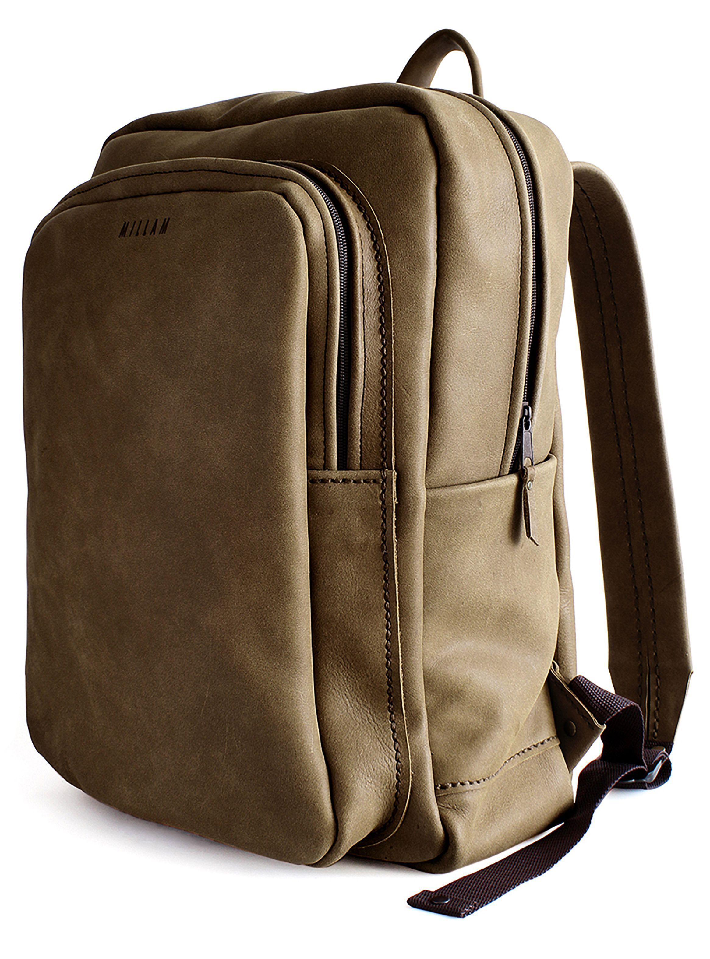 Mochila de Cuero Natural Marrón Unisex Notebook-1