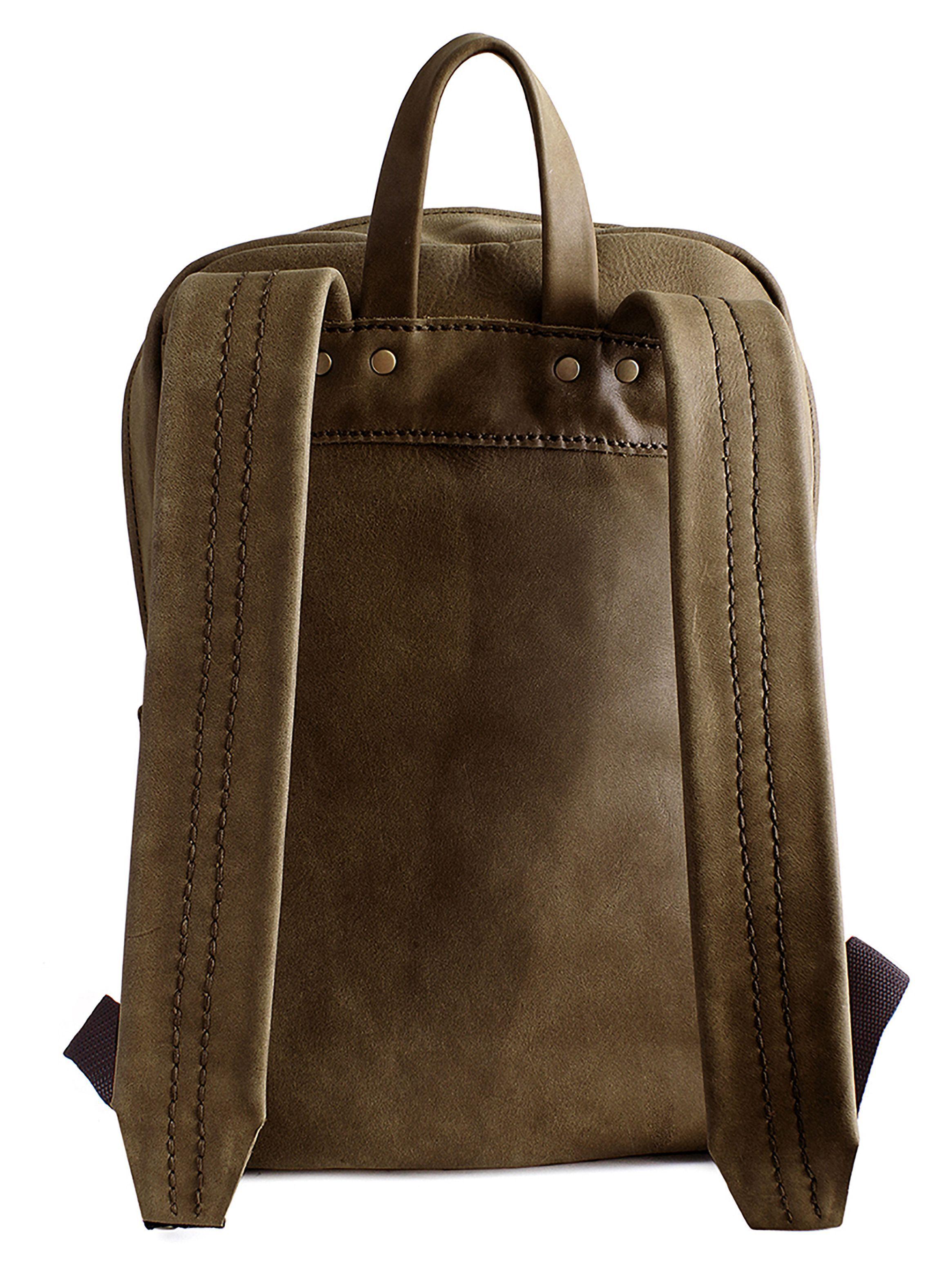 Mochila de Cuero Natural Marrón Unisex Notebook-2