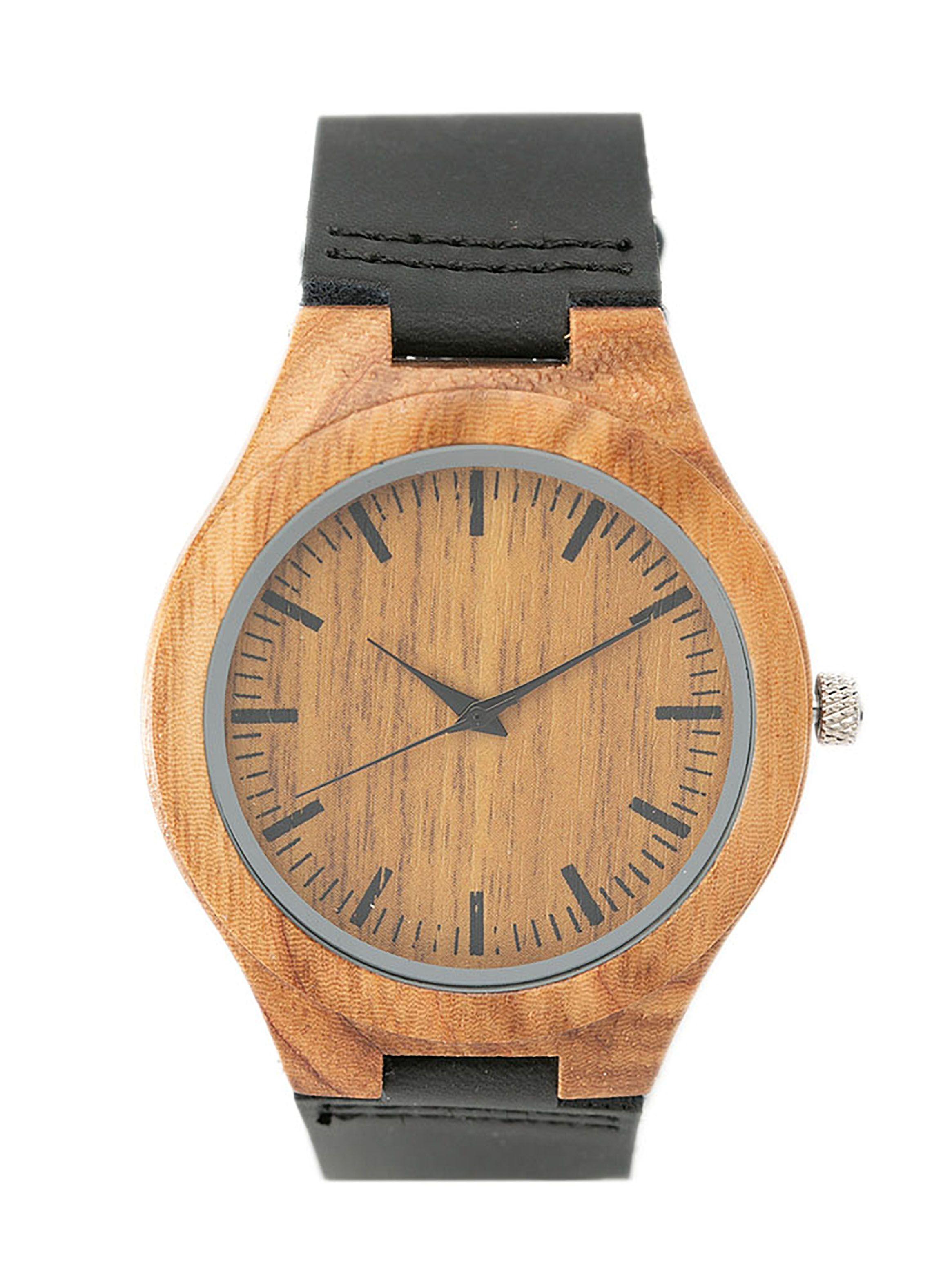 Reloj Bisel Madera Fina Correa Color Negro Hombre-0