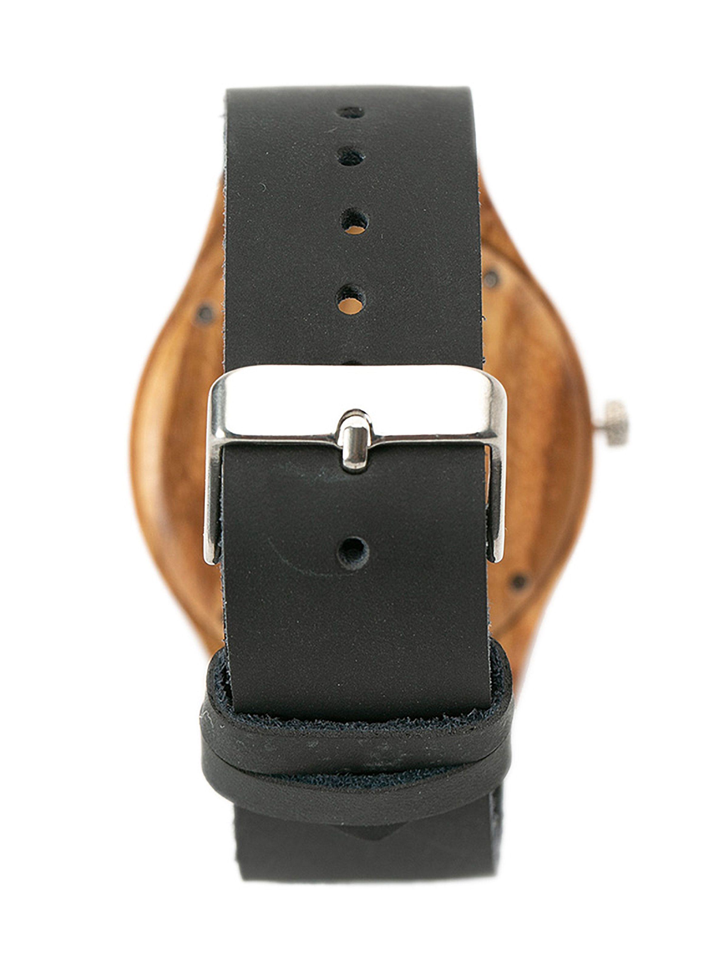 Reloj Bisel Madera Fina Correa Color Negro Hombre-1