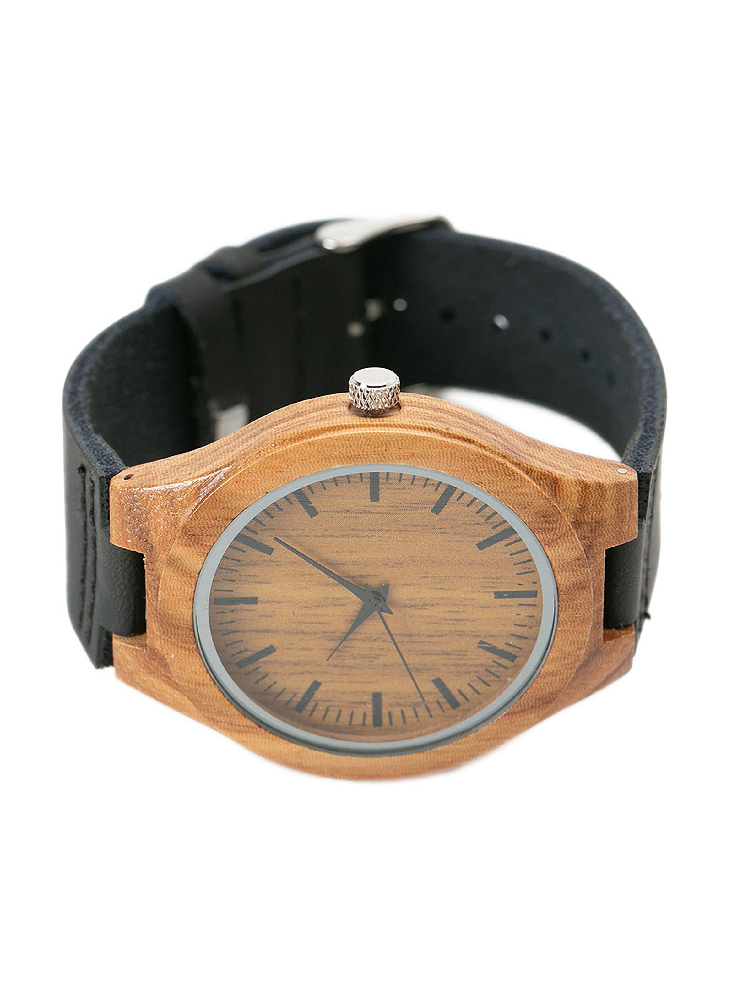Reloj Bisel Madera Fina Correa Color Negro Hombre-2