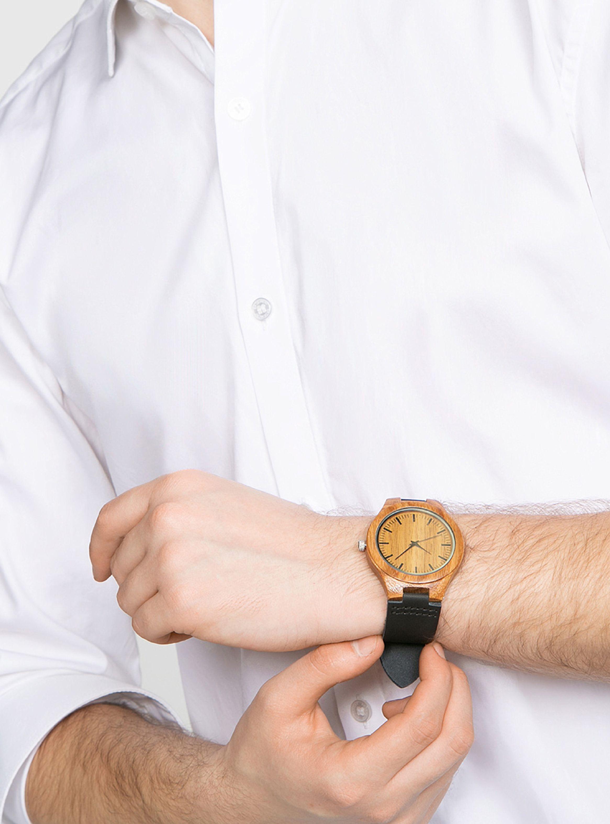 Reloj Bisel Madera Fina Correa Color Negro Hombre-3