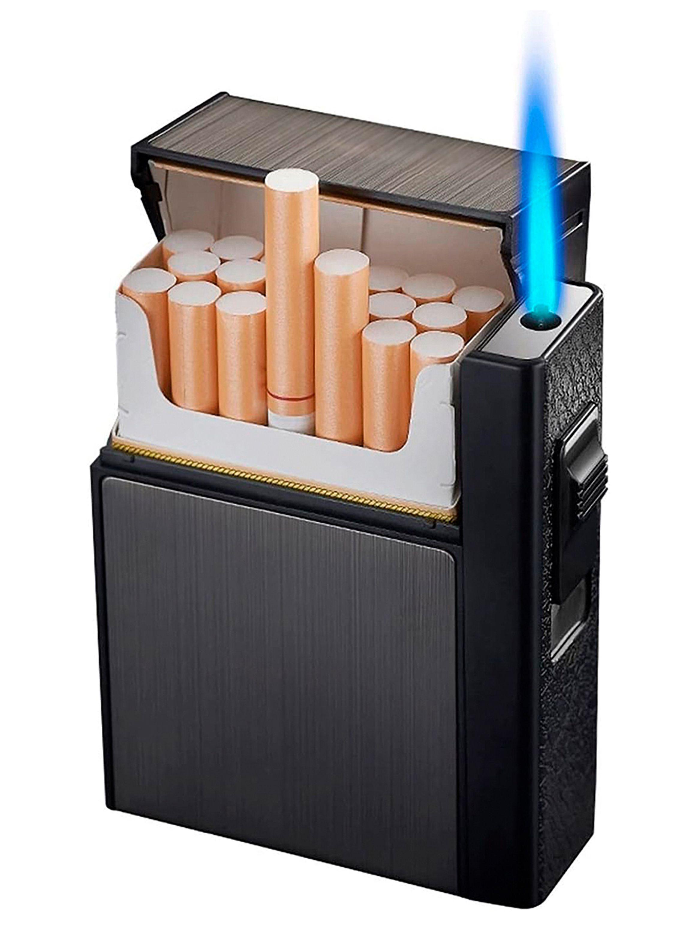 Cigarrera Hombre Mujer con Encendedor Recargable a Gas-0