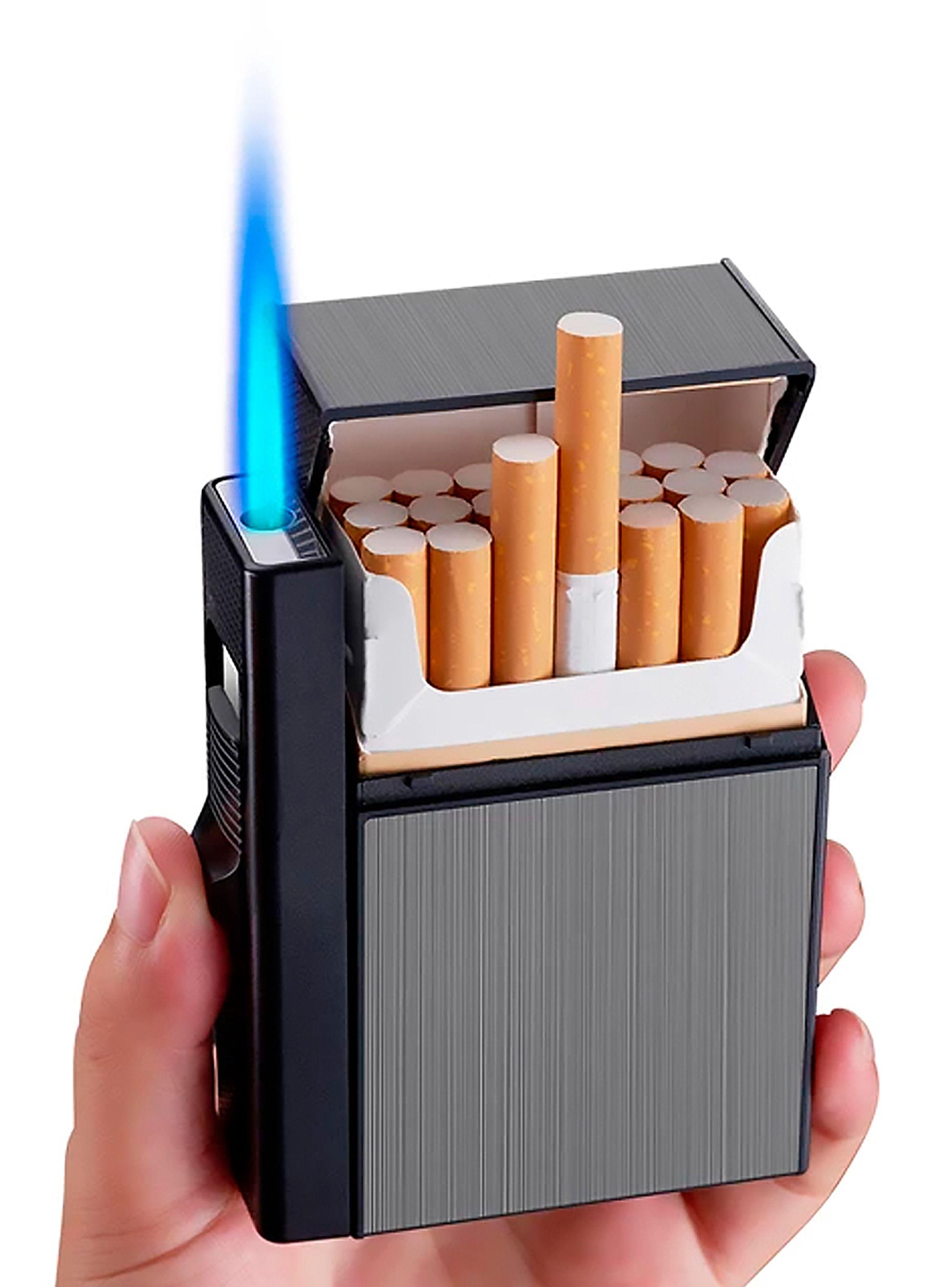 Cigarrera Hombre Mujer con Encendedor Recargable a Gas-1