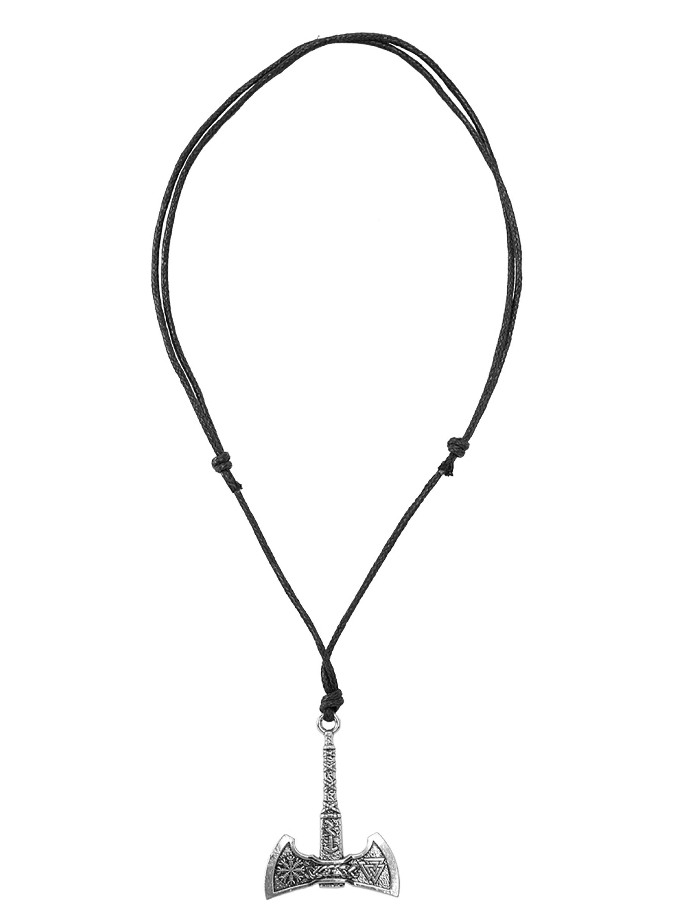 Collar de Hacha Vikinga Color Plata-0