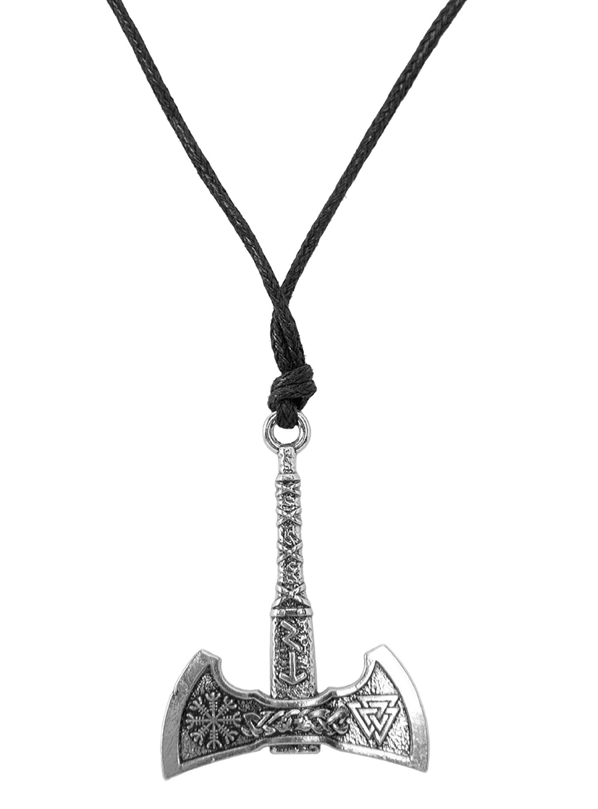Collar de Hacha Vikinga Color Plata-1
