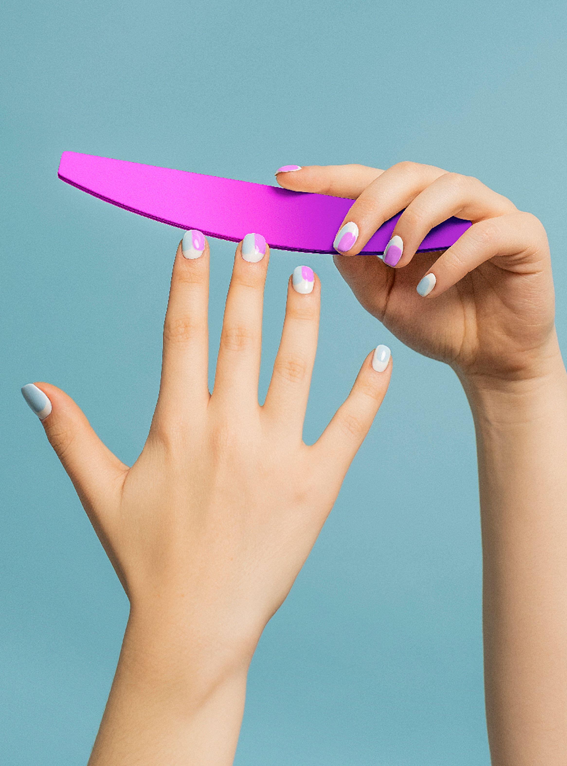 Limas de Uñas Pulidoras 180 Morado / Rosa x2-3