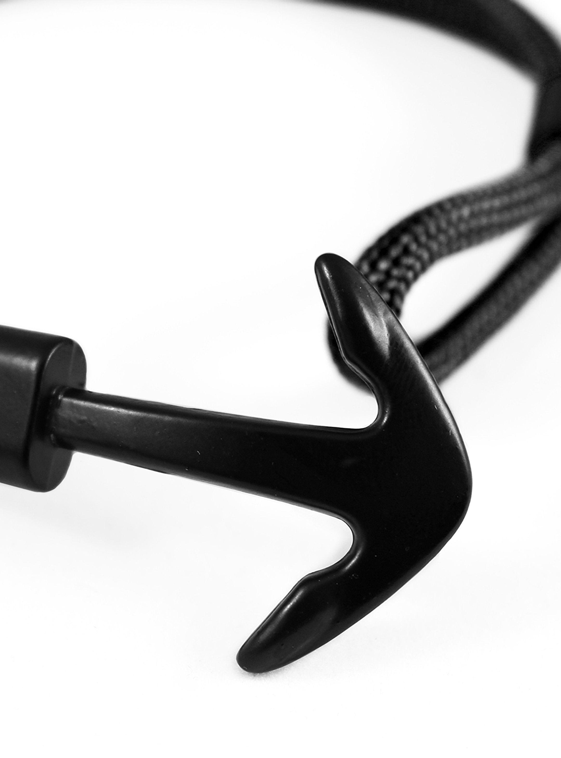 Pulsera Ancla Nautica Cuerda Negra Hombre-2