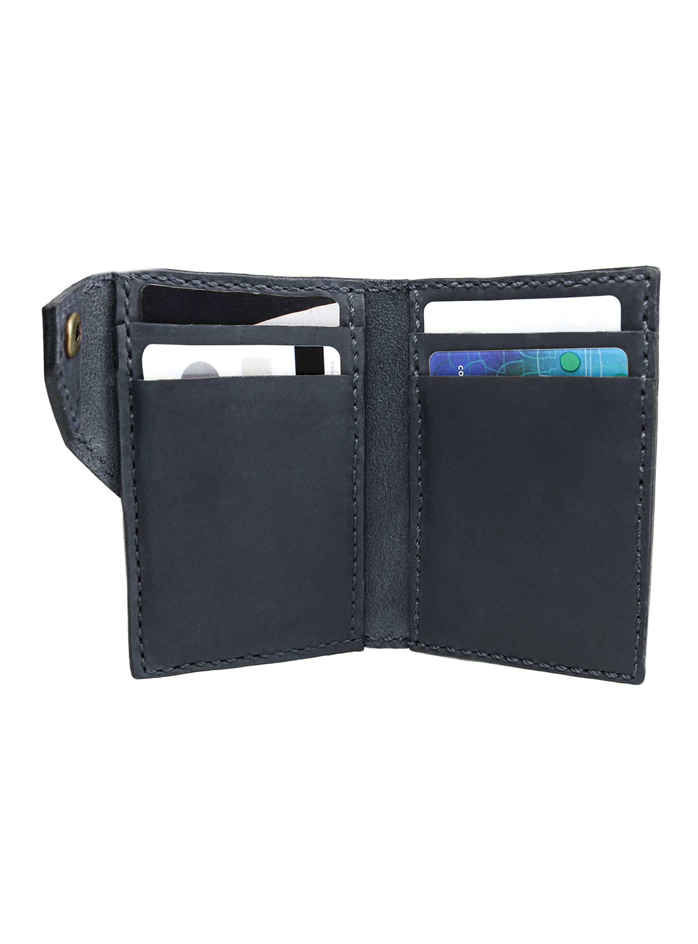 Tarjetero Hombre Mujer Porta Tarjetas Cuero Negro-2