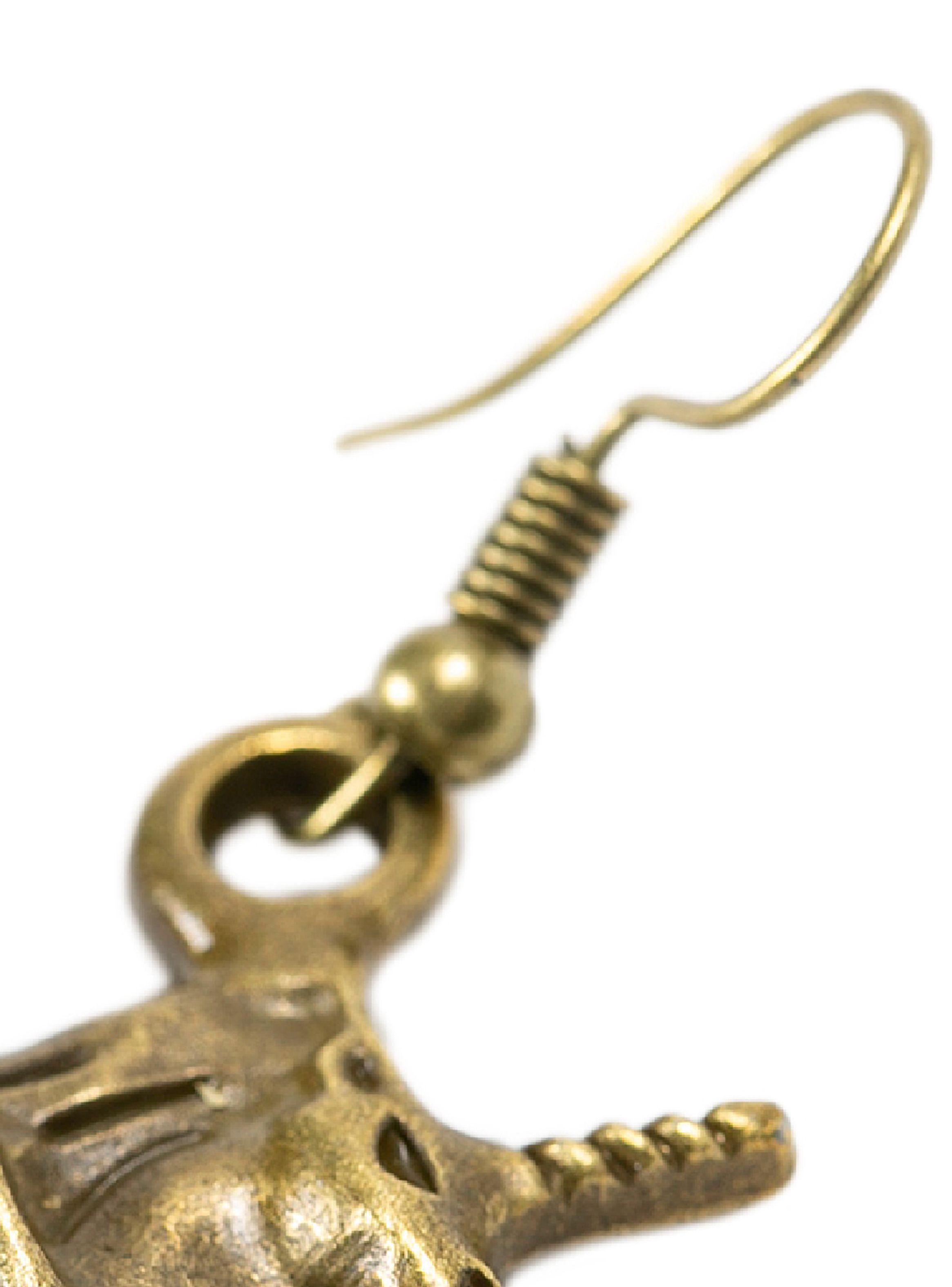Aretes Mujer Elegante Unicornio Envejecido Bronce-3