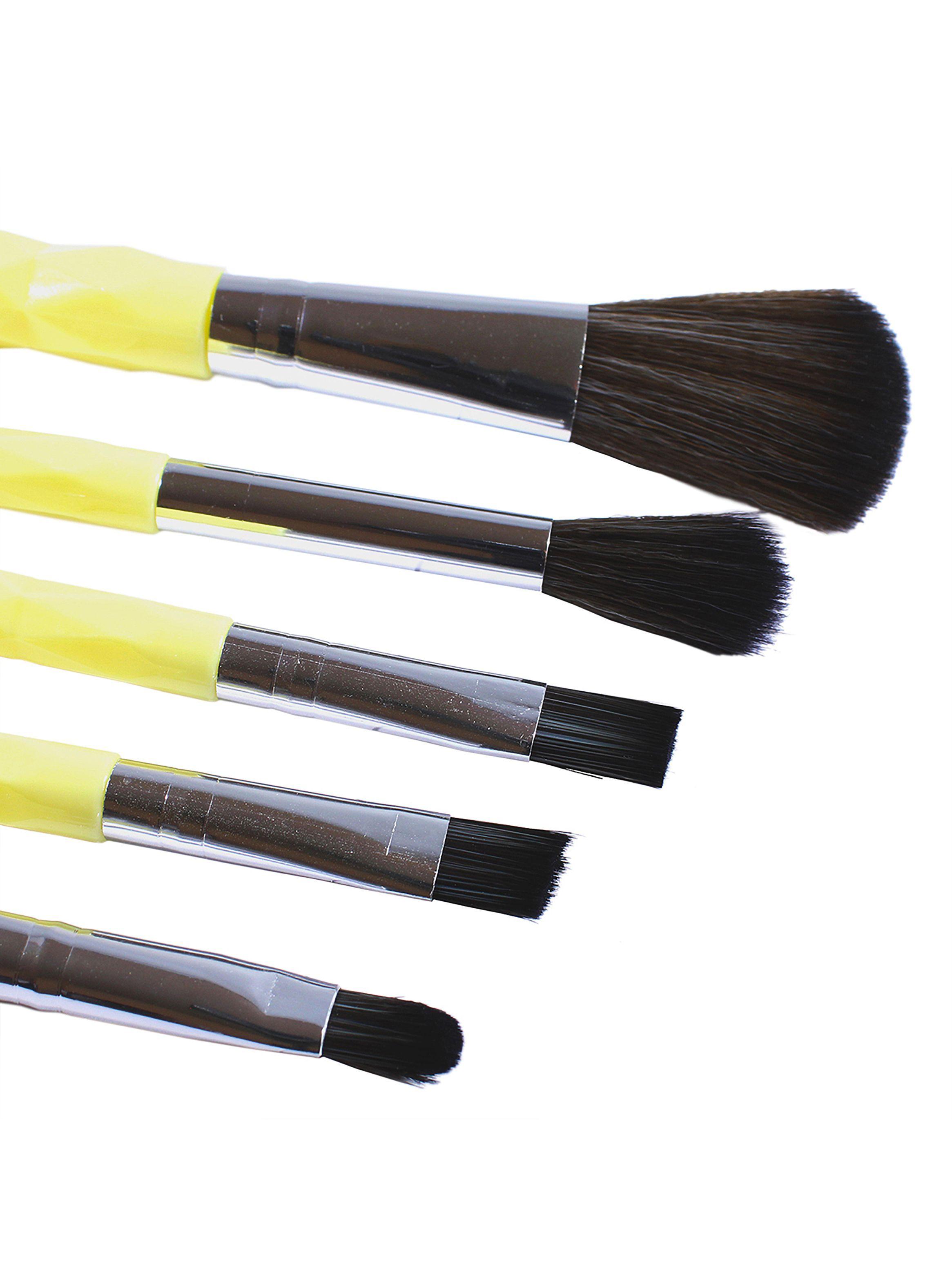 Set 5 Brochas para Maquillaje Piové Amarillo-4