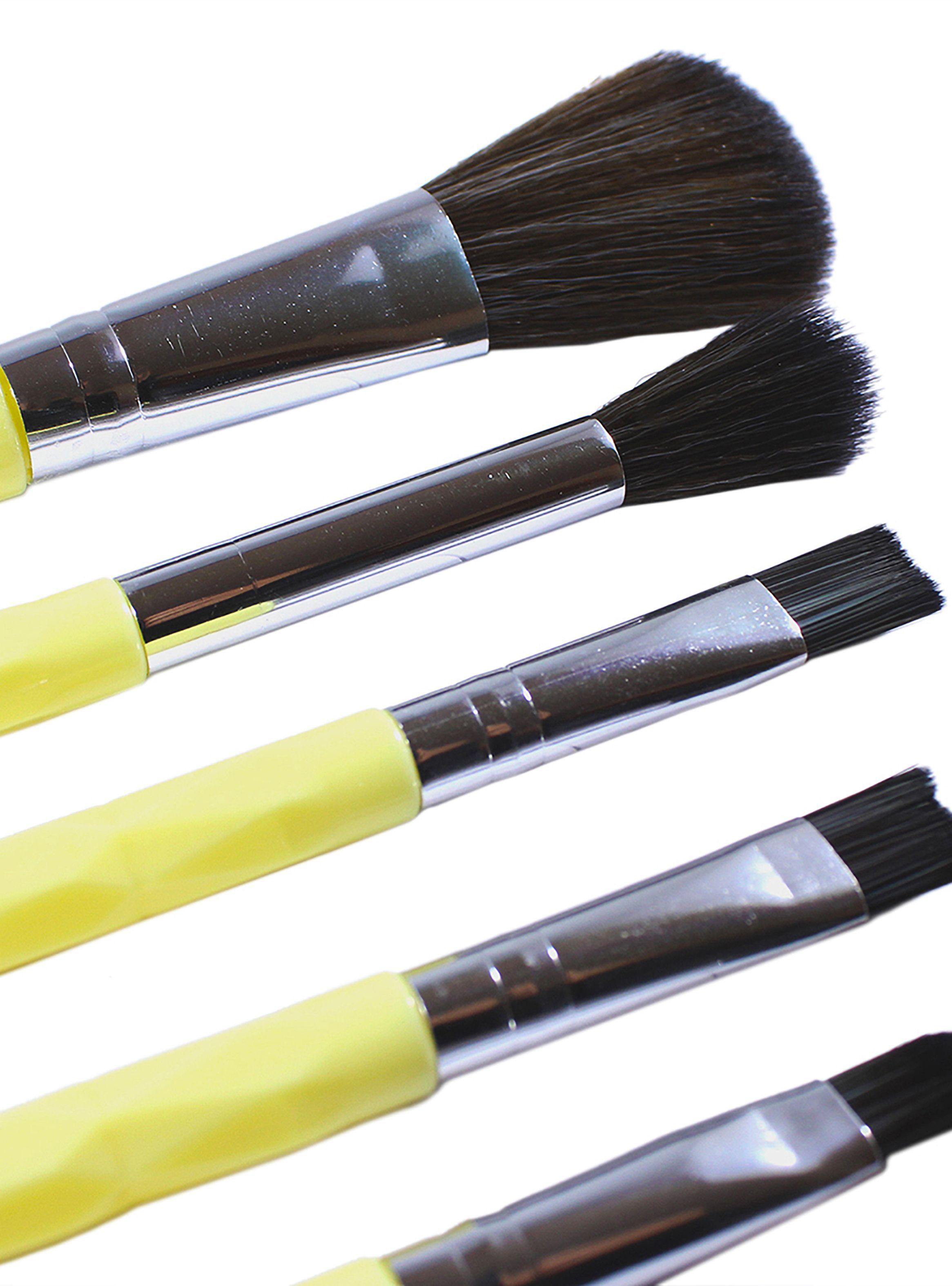 Set 5 Brochas para Maquillaje Piové Amarillo-1