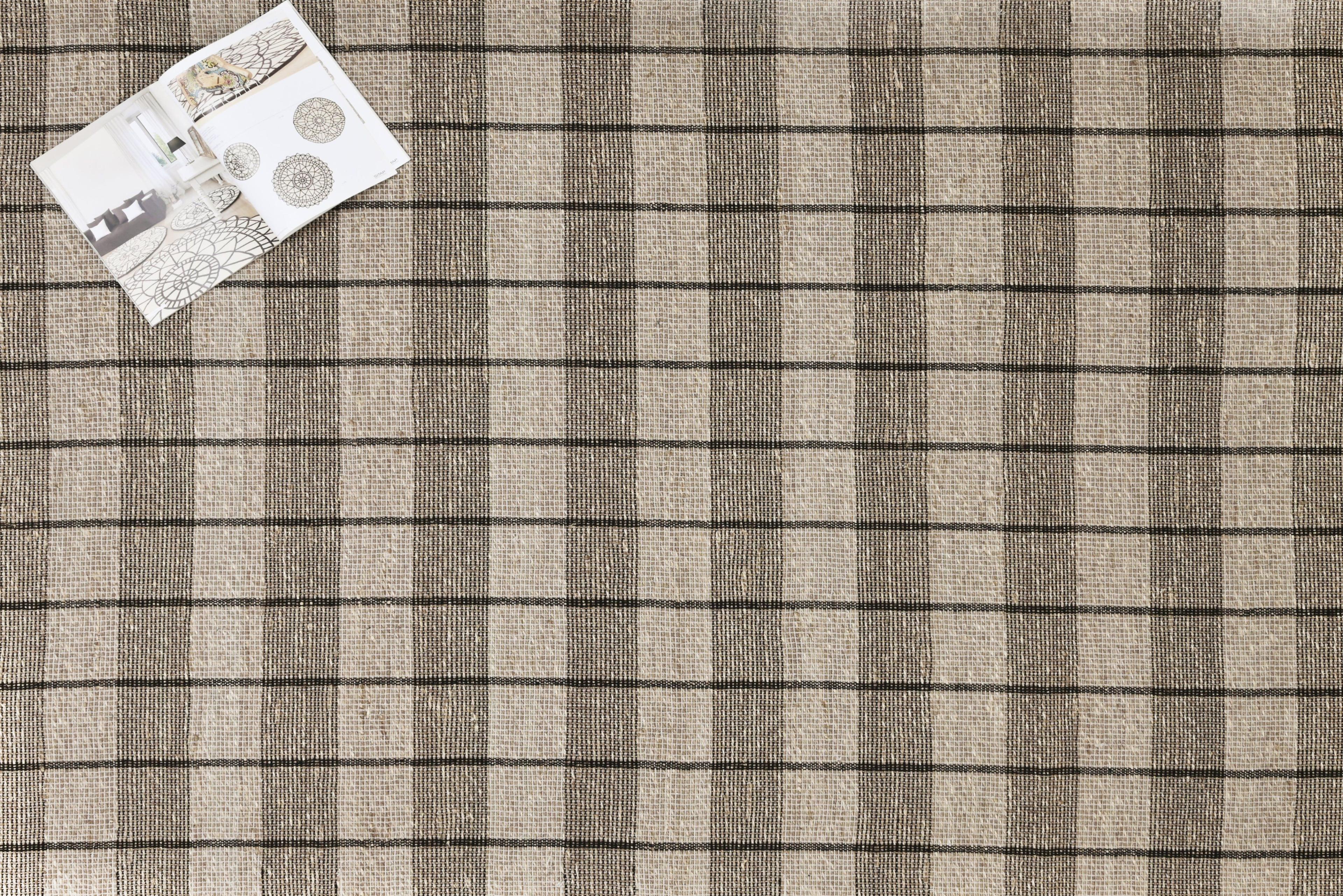 Alfombra Deco Yute Seagrass Cubos c/ Natural/Negro Moderno Natural1,2x1,8 mts-0