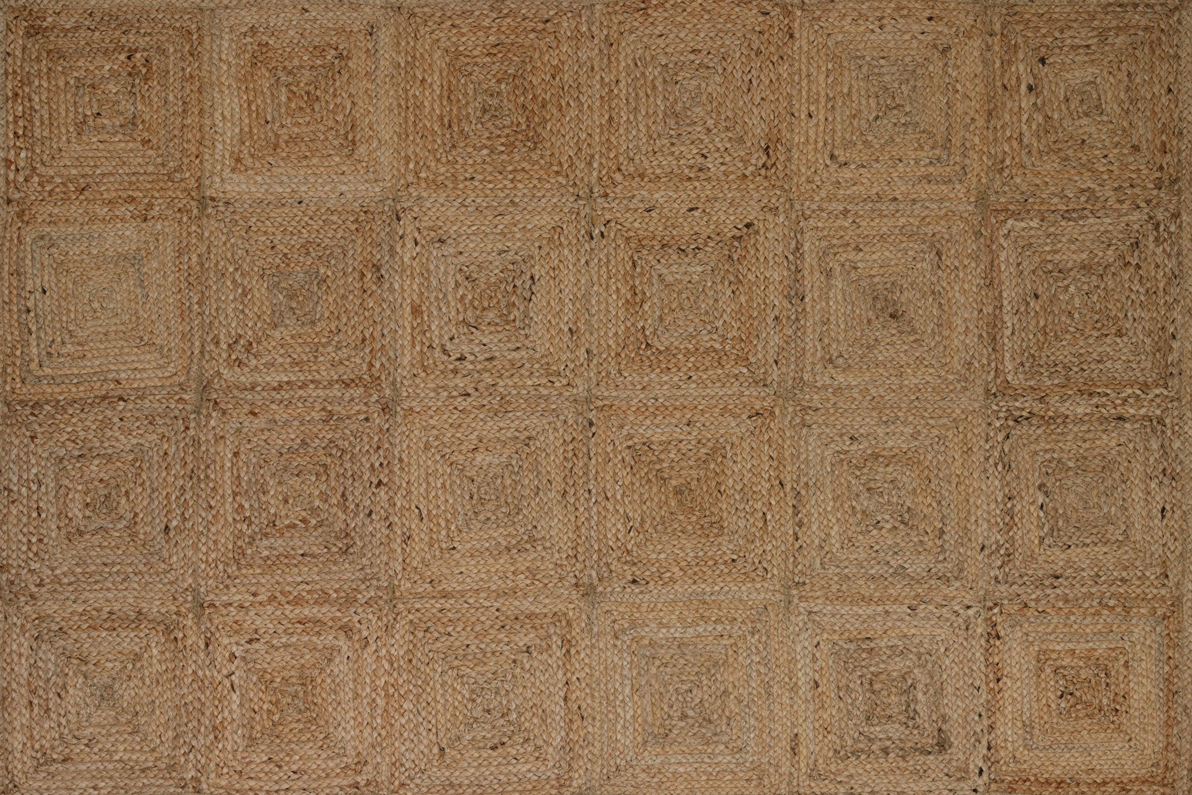 Alfombra Deco Yute Cubos decrecientes Moderno Natural1,5x2,1 mts-0