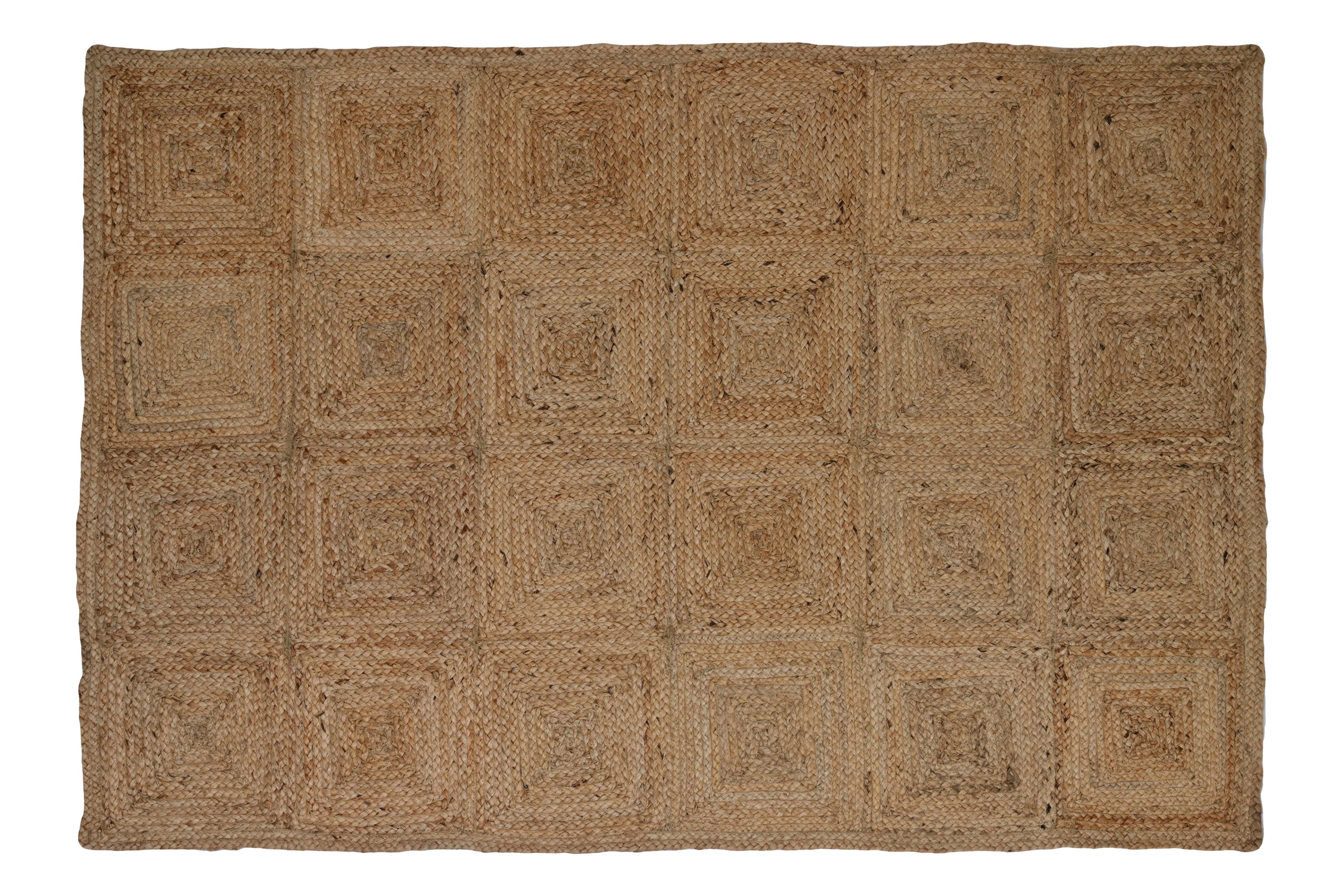 Alfombra Deco Yute Cubos decrecientes Moderno Natural1,5x2,1 mts-2