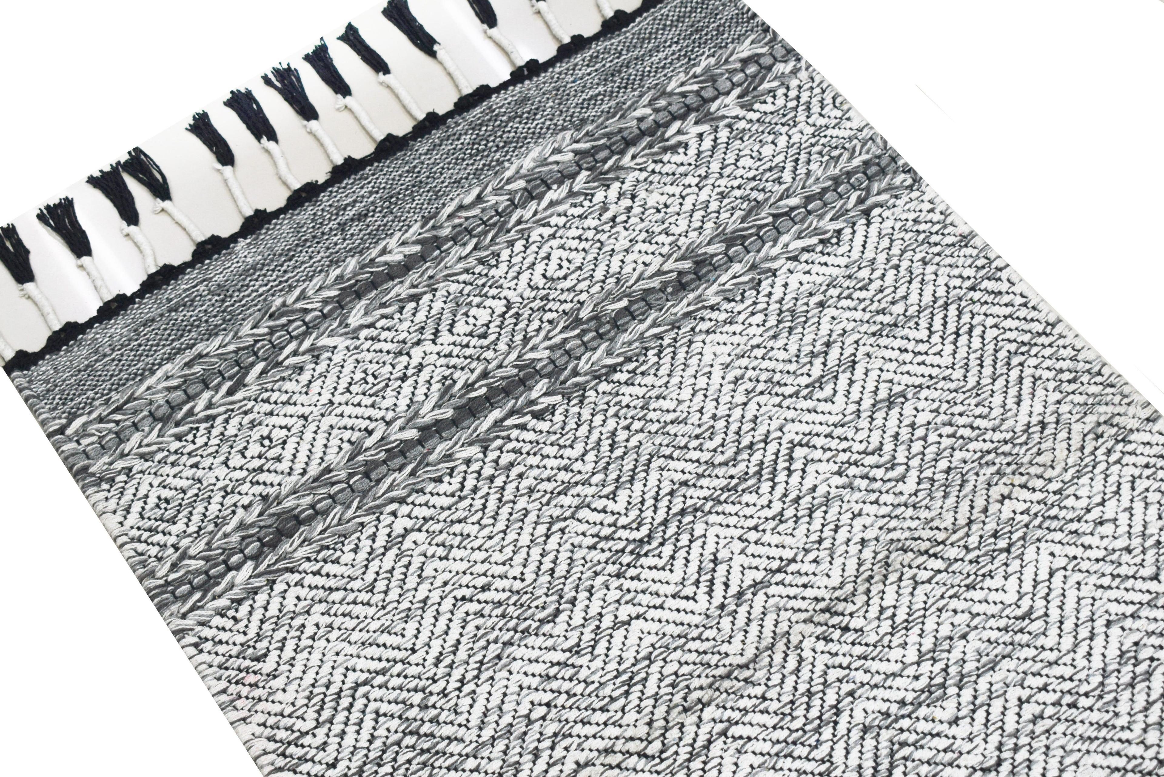 Alfombra Deco  Figuras Gris/Blanco Tradicional 1,2x1,8 mts-2
