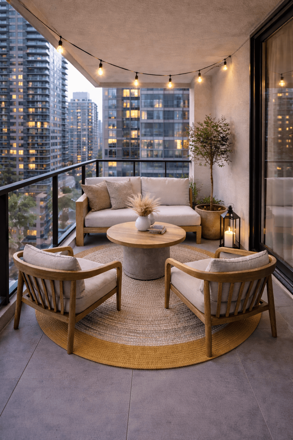 Alfombra Deco Yute Redonda Trenzado natural con Borde Amarillo Moderno 1,5x1,5 mts-3