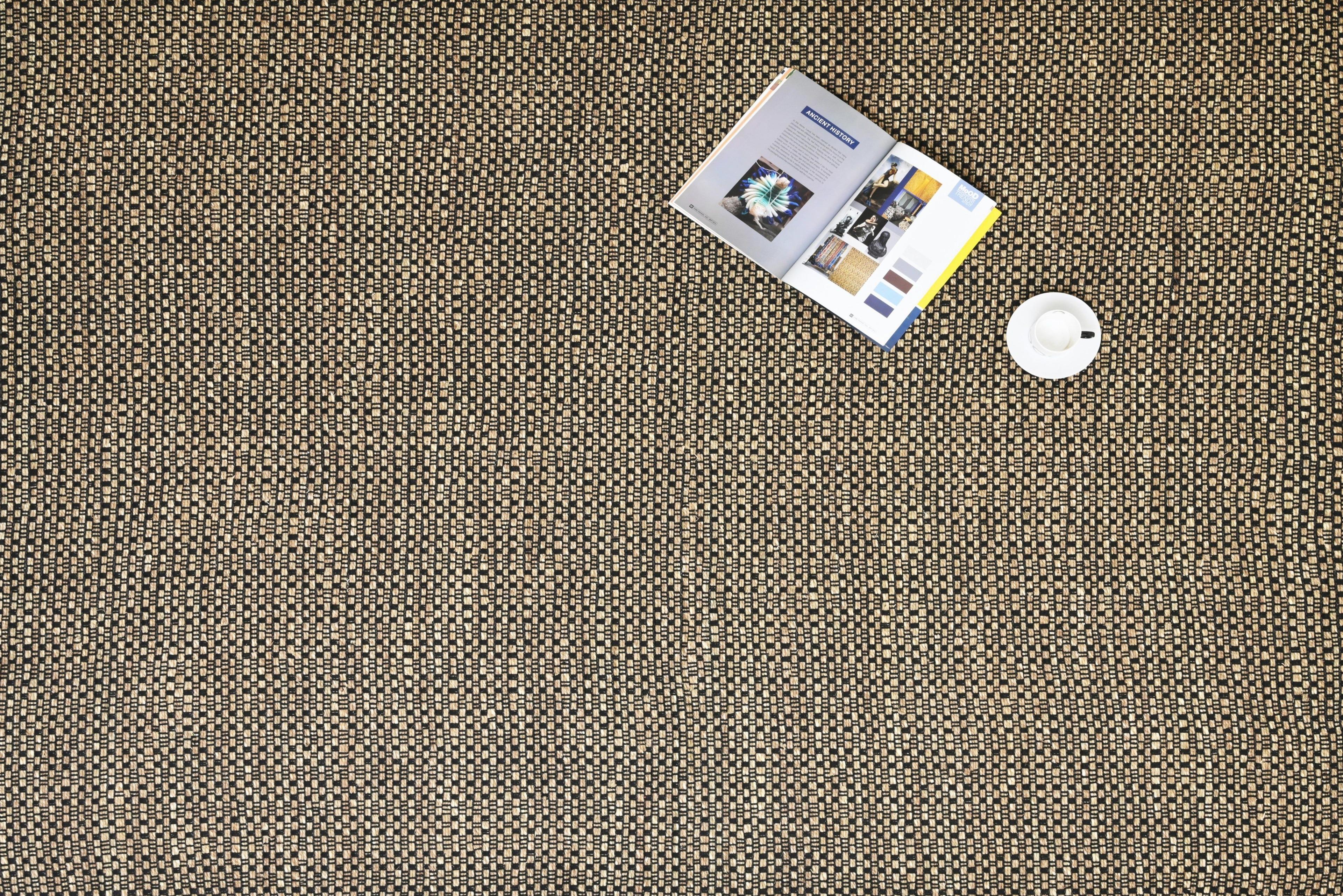 Alfombra Deco Yute Seagrass Natural/Black Moderno Natural1,2x1,8 mts-0