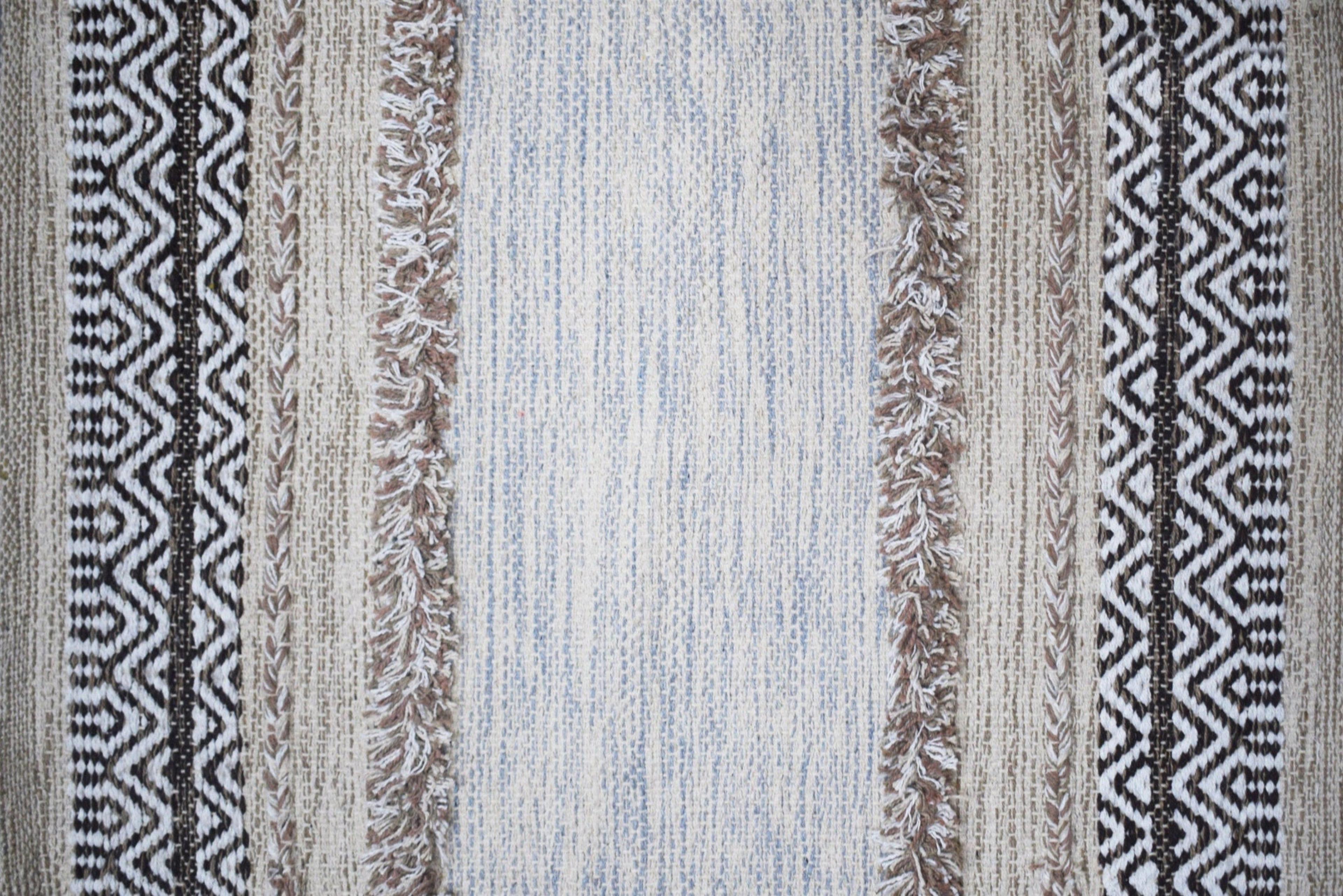 Alfombra Deco Kilim con Shaggy Gris Vintage 1,2x1,8 mts-0