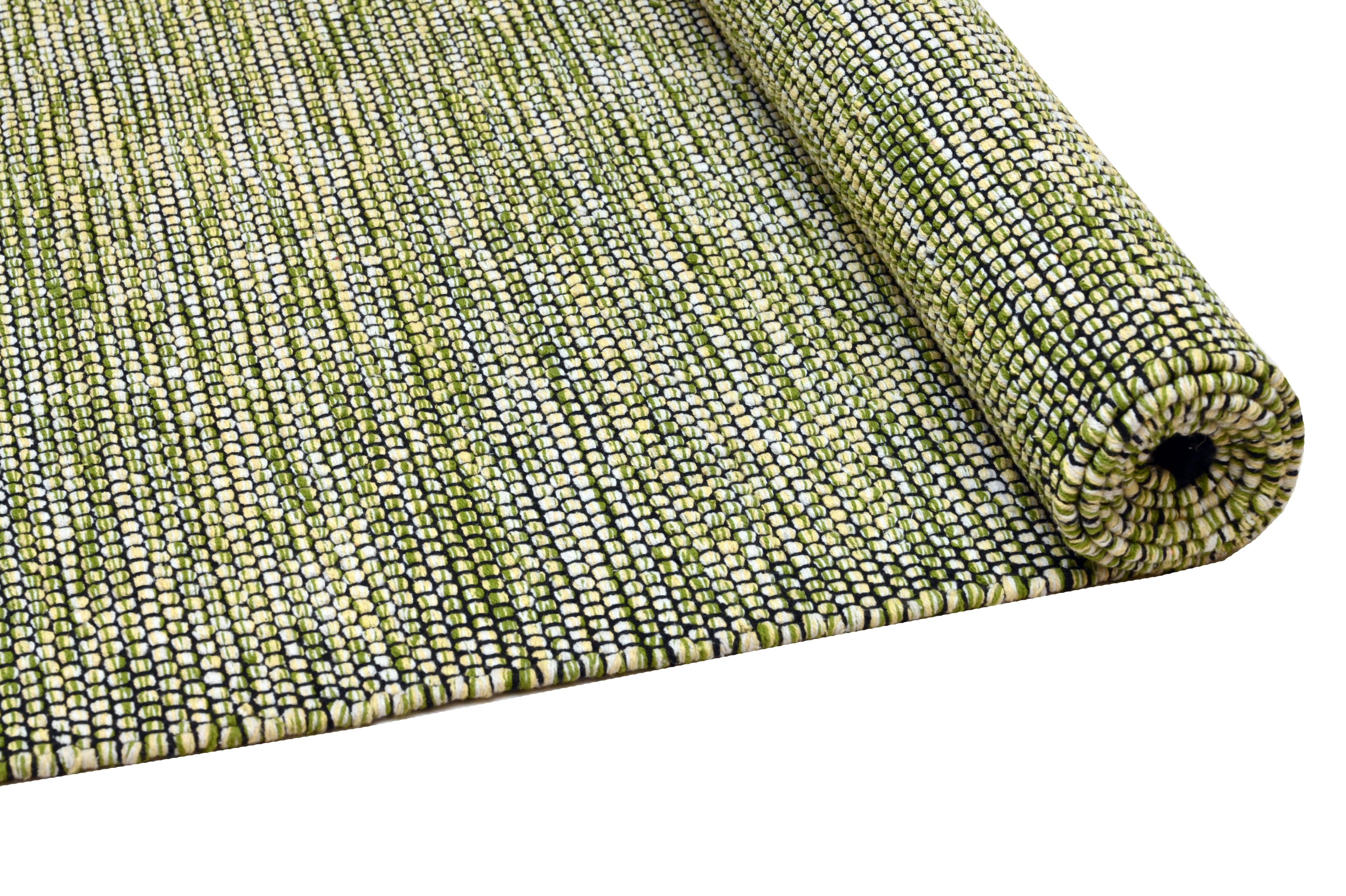 Alfombra Deco Mush  negro con antideslizante Verde Moderno Natural1,8x2,7 mts-2