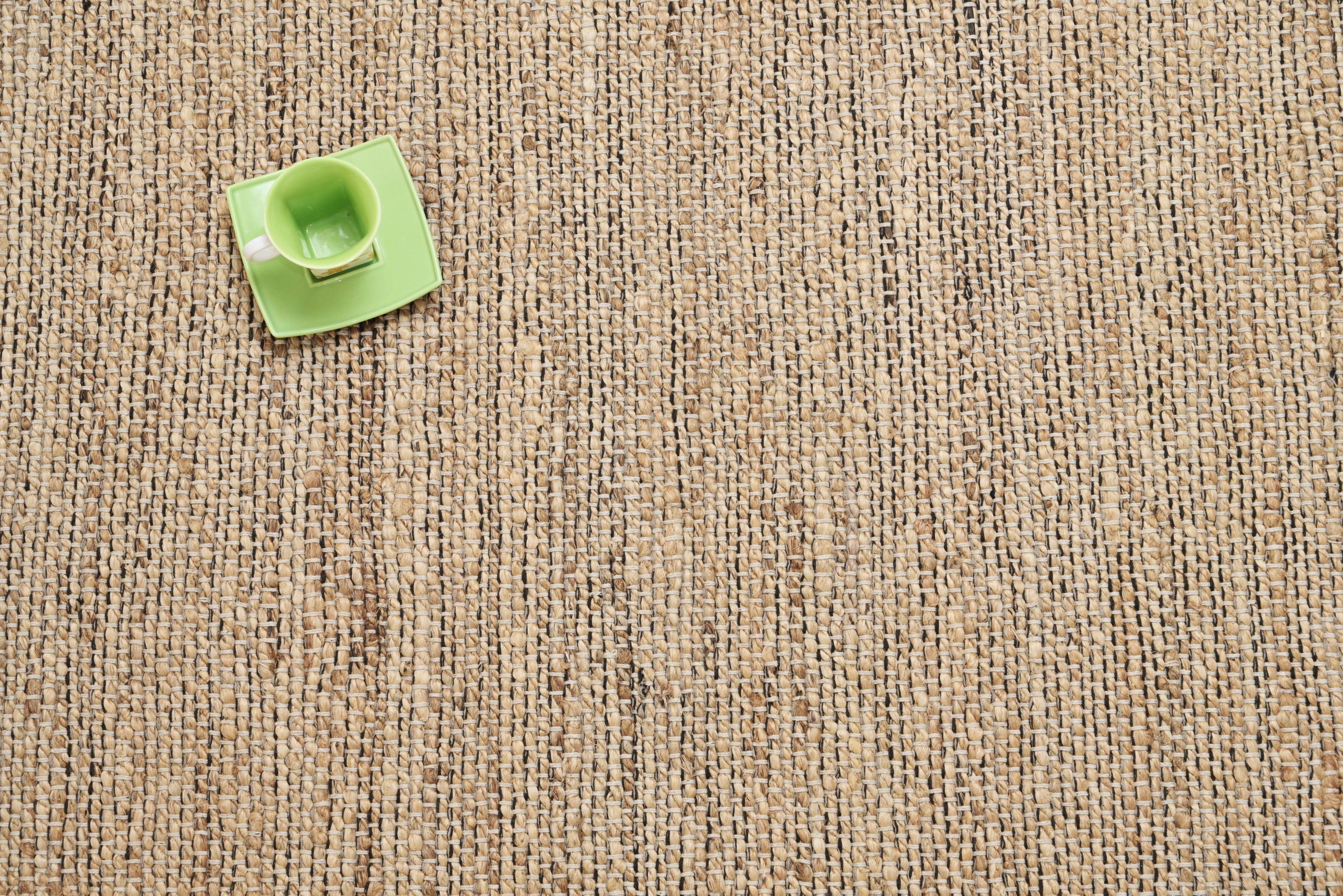 Alfombra Deco Yute Algodón Flecos Gris Moderno Natural2,7x3,6 mts-2