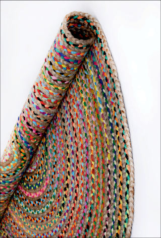 Alfombra Deco Yute  Redonda Multi Moderno Natural1,5x1,5 mts-2