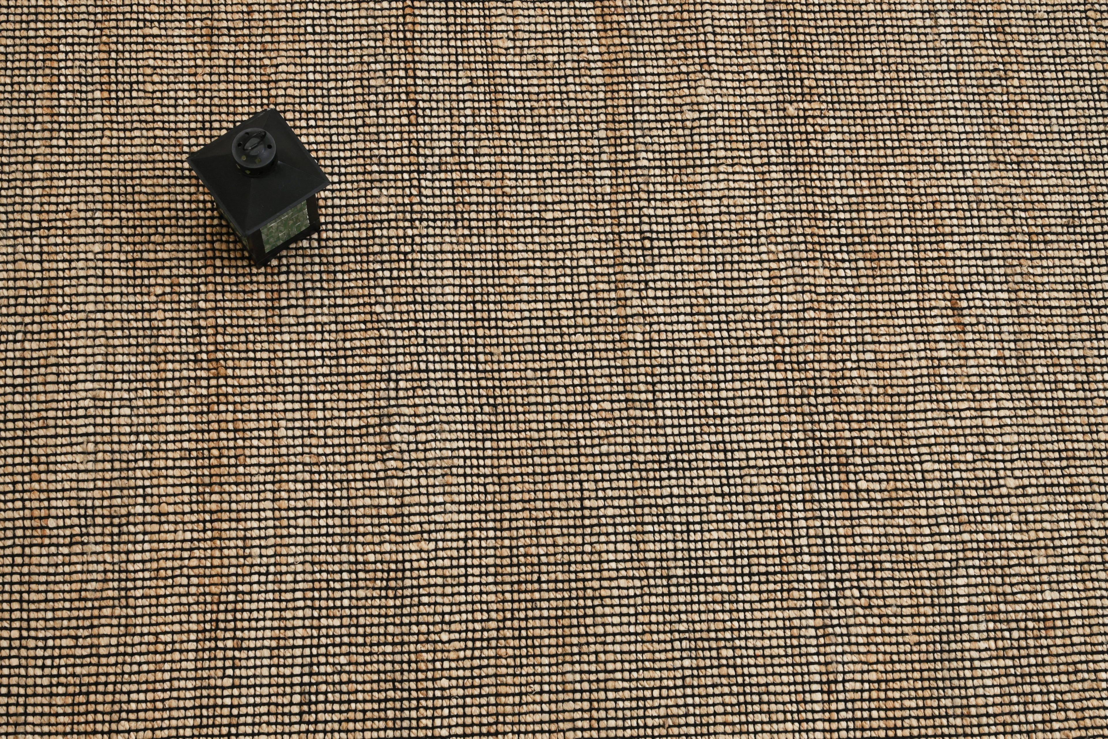 Alfombra Deco Yute Algodón PXP Negro Moderno Natural1,8x2,7 mts-1