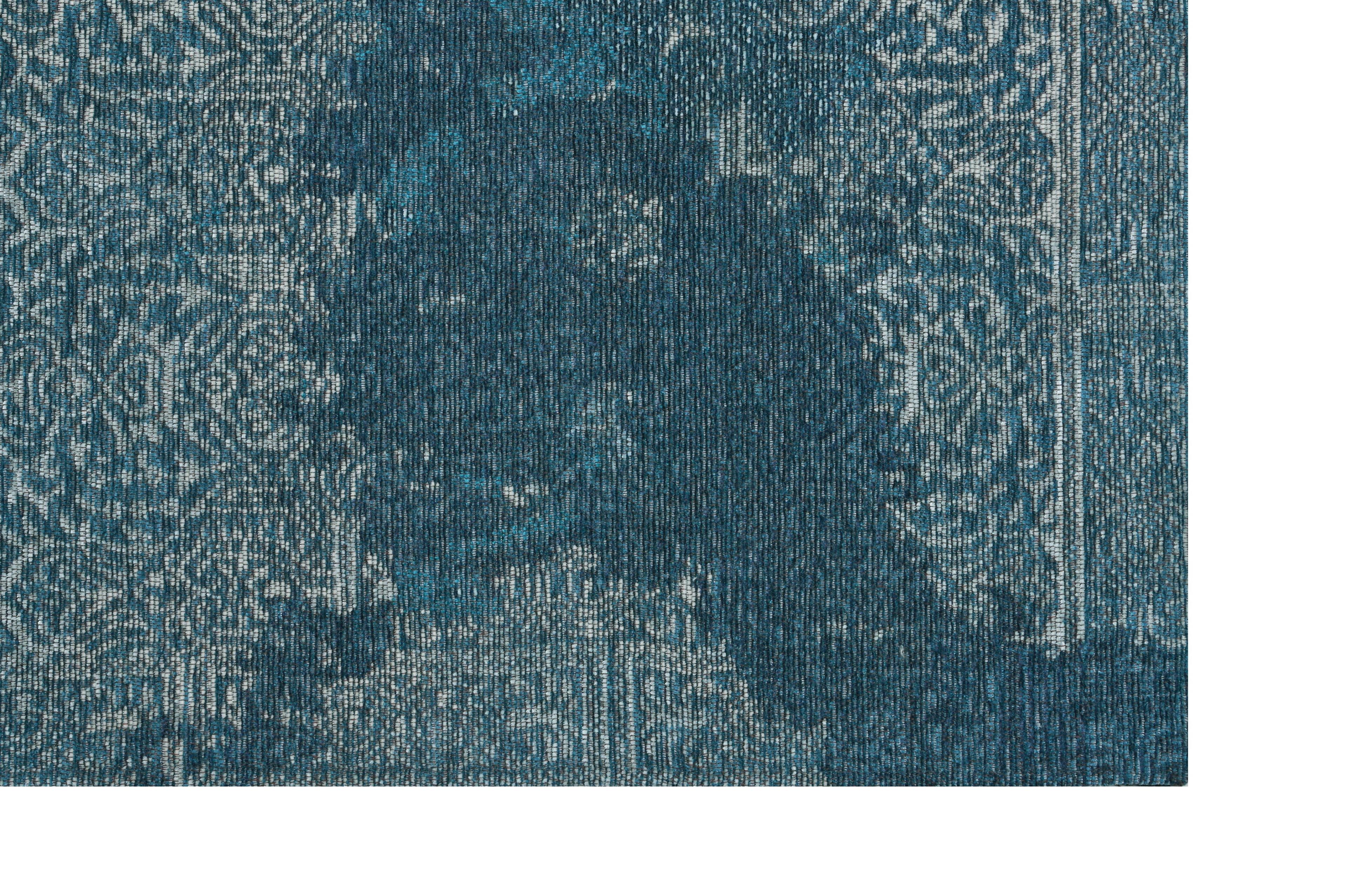 Alfombra Sintetica Deco  c/Antideslizante Azul Vintage 2,7x3,6 mts-0