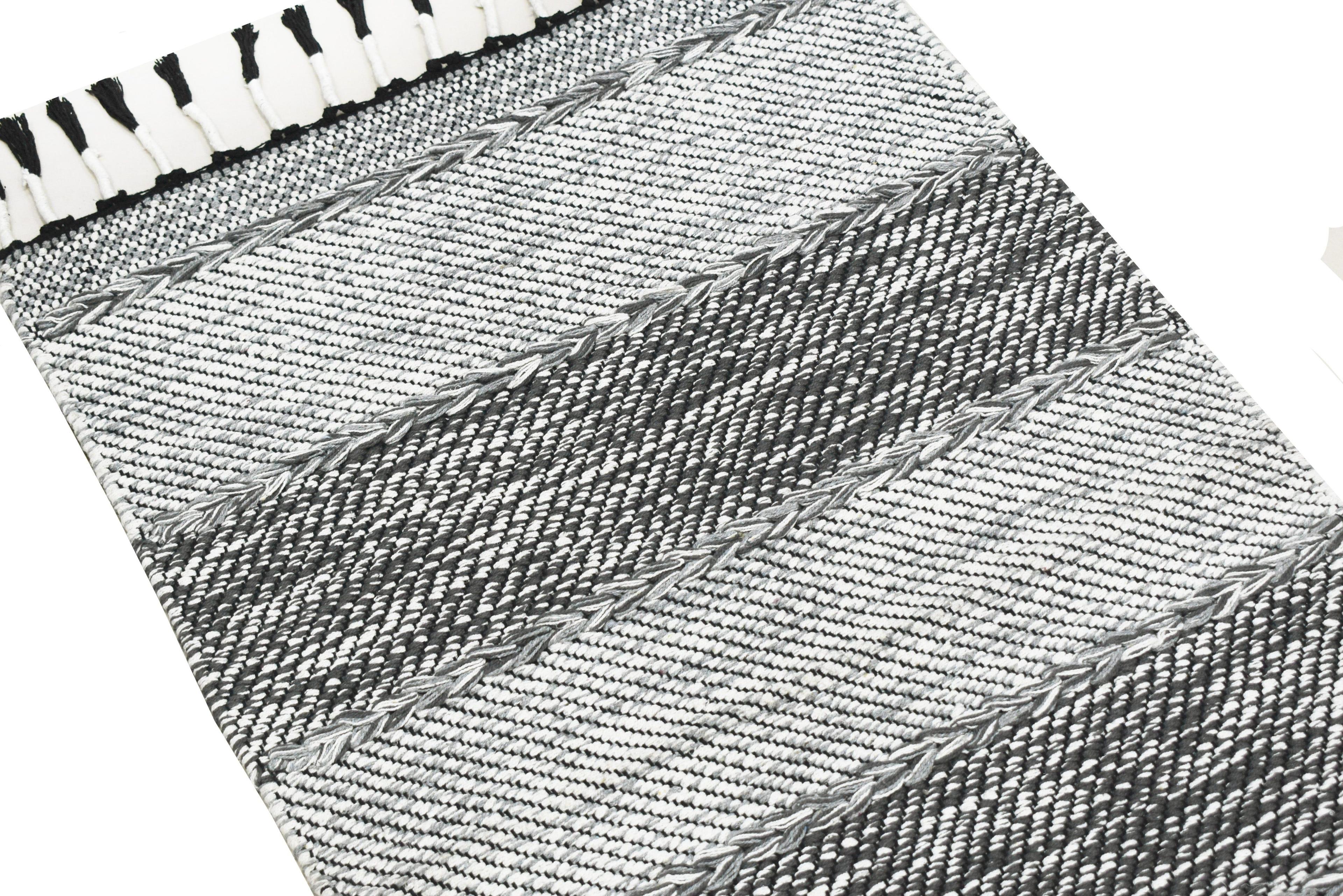 Alfombra Deco  Rayas Gris/Blanco Tradicional 1,2x1,8 mts-2