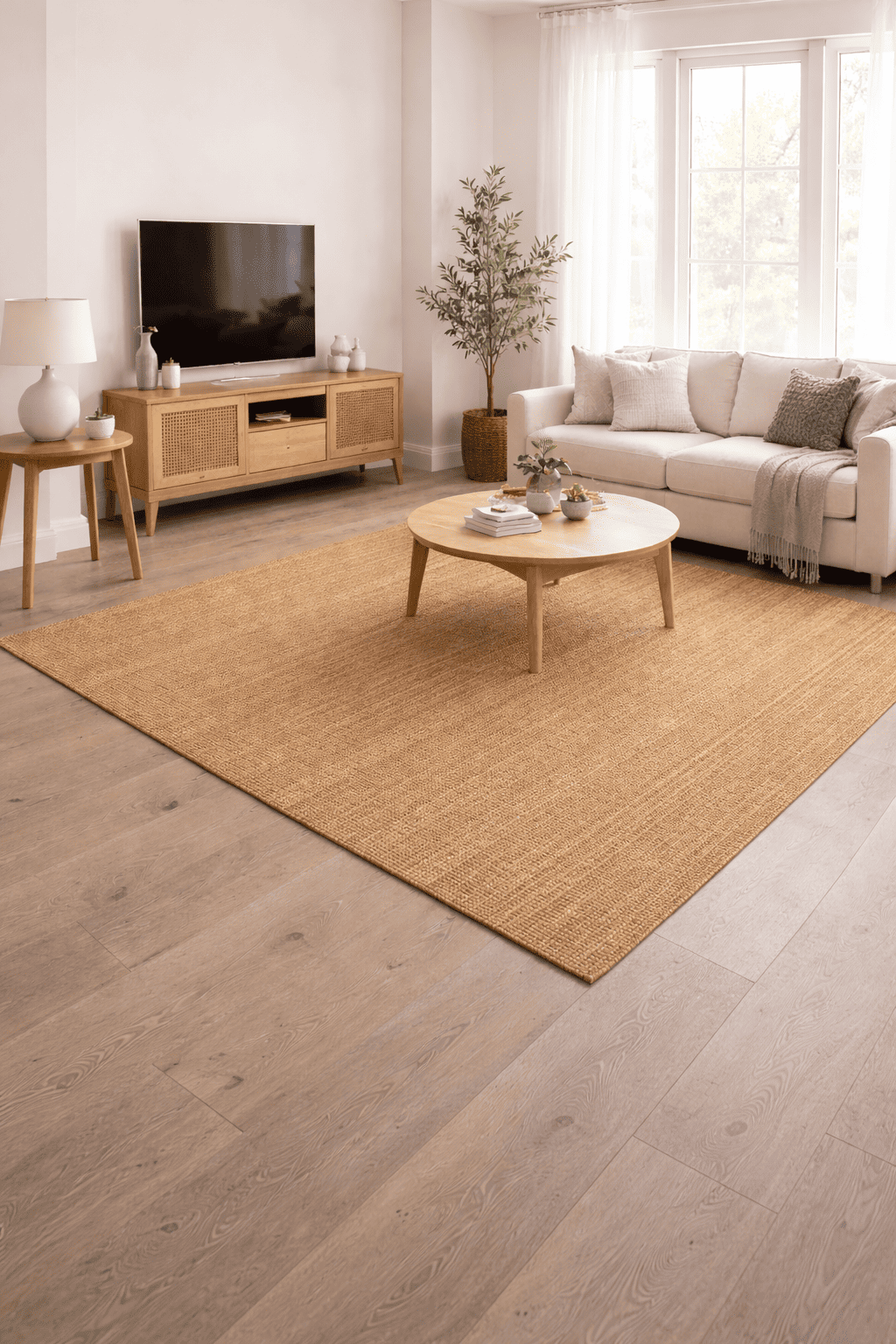 Alfombra Deco Yute durries trenzada Ranya Moderno Natural2,7x3,6 mts-2