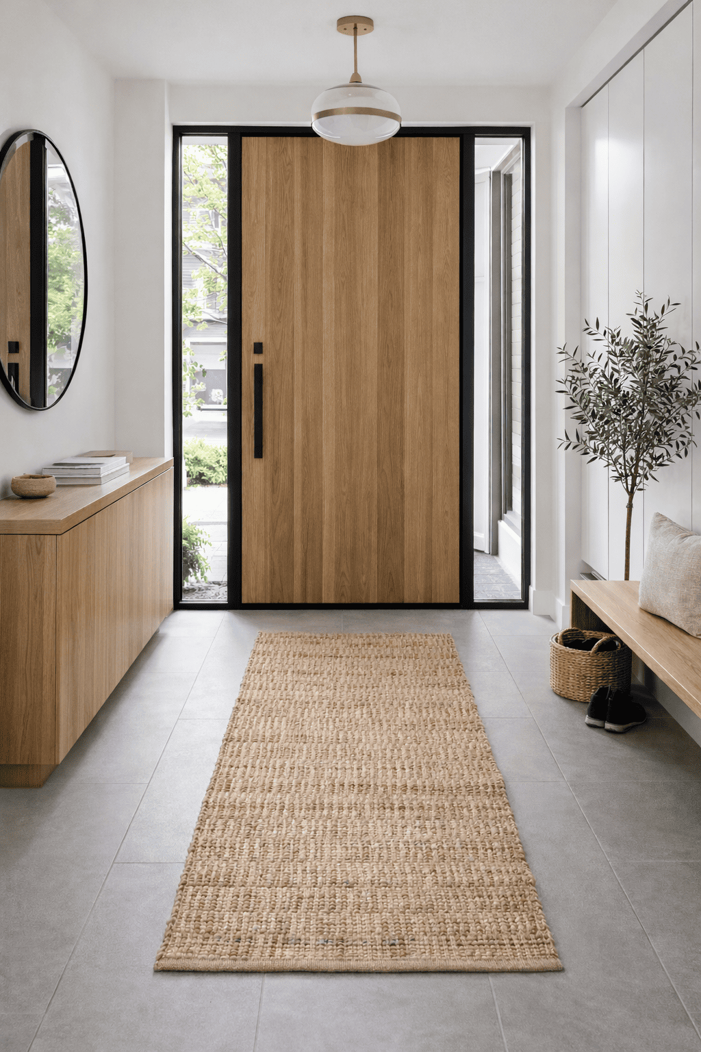 Pasillo Deco Yute Durries Natural/Lineas Beige Moderno 0,6x2,4 mts-2