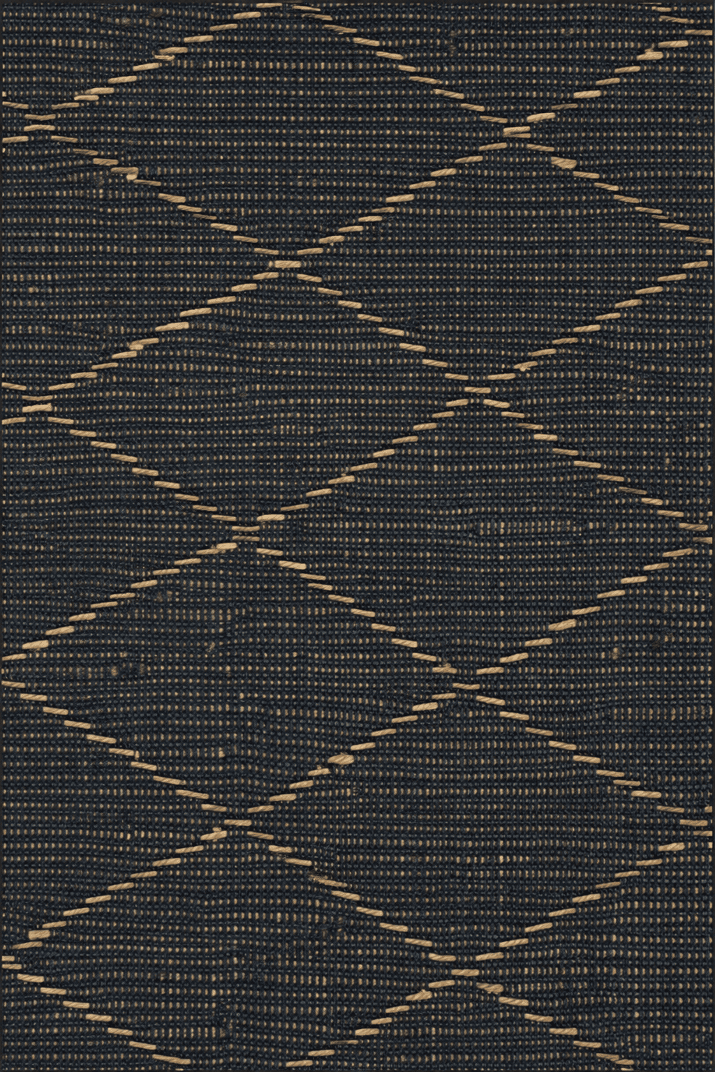 Alfombra Deco Yute Seagrass Diamond Black Moderno Natural2,7x3,6 mts-2