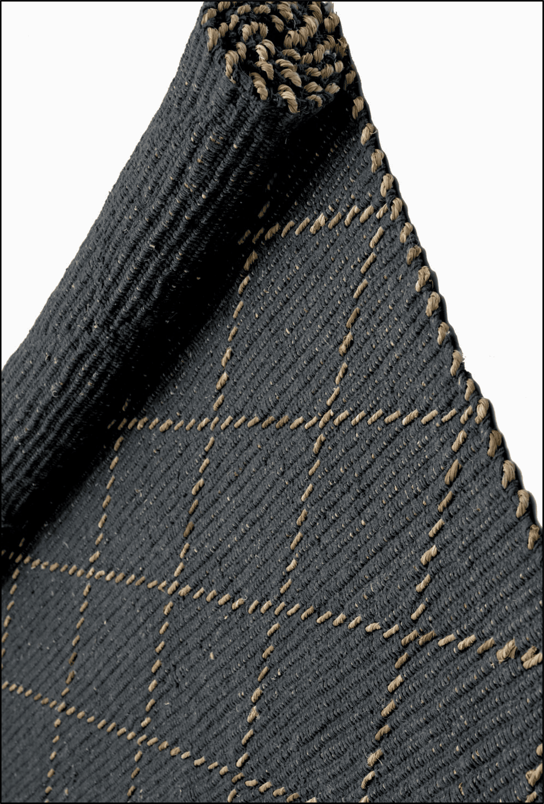 Alfombra Deco Yute Seagrass Diamond Black Moderno Natural2,7x3,6 mts-3