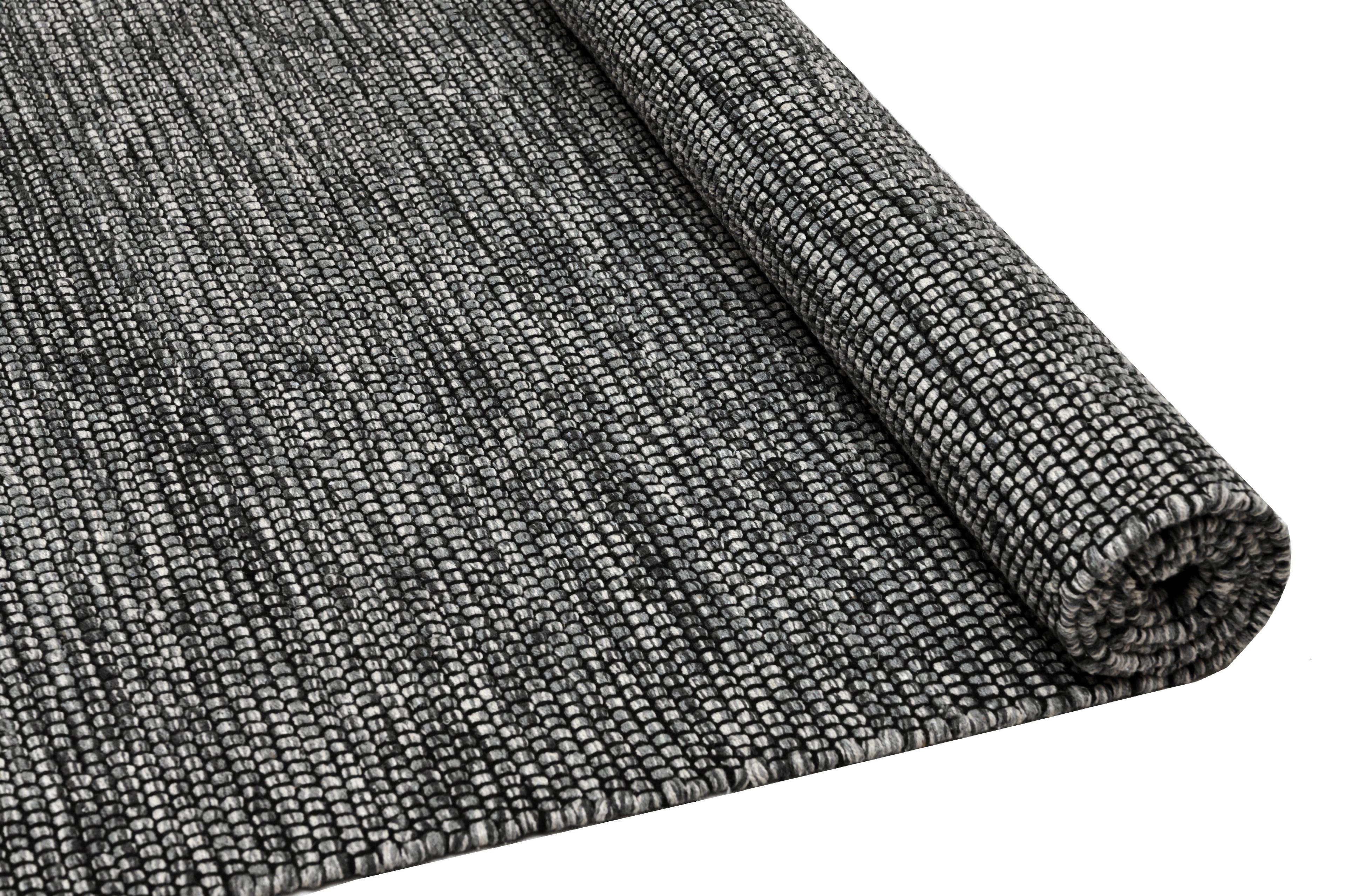 Alfombra Deco Mush  negro con antideslizante Gris Moderno Natural2,7x3,6 mts-2
