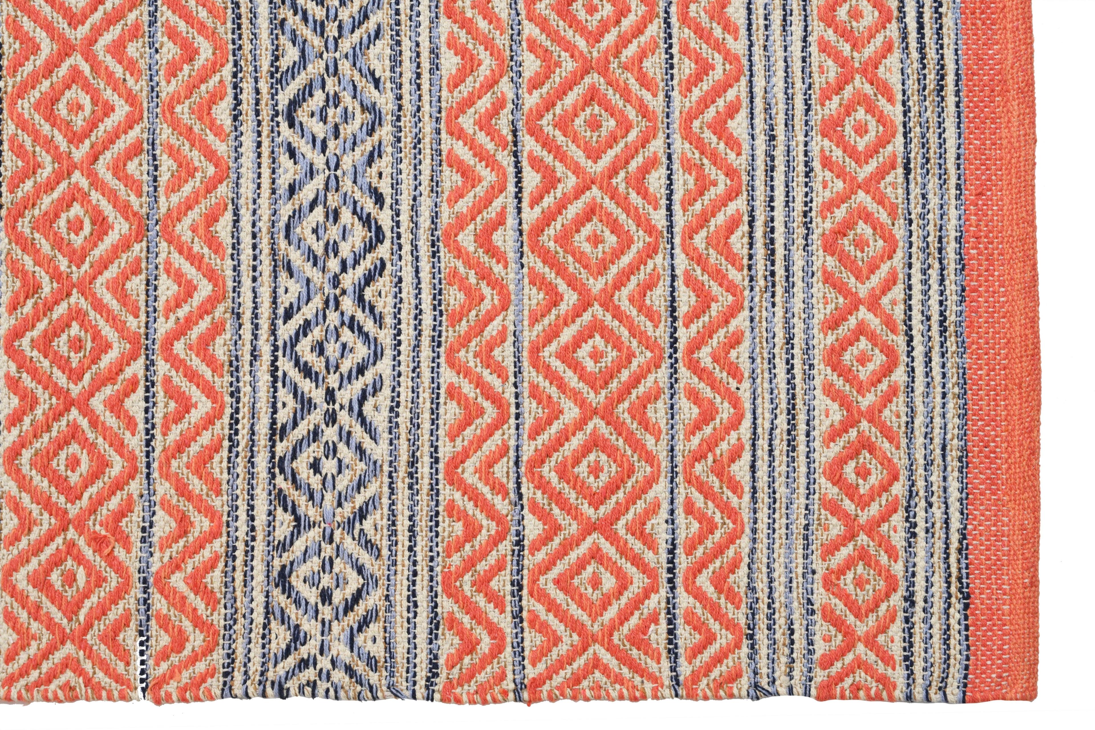 Alfombra Deco Kilim Naranja Vintage 1,2x1,8 mts-1