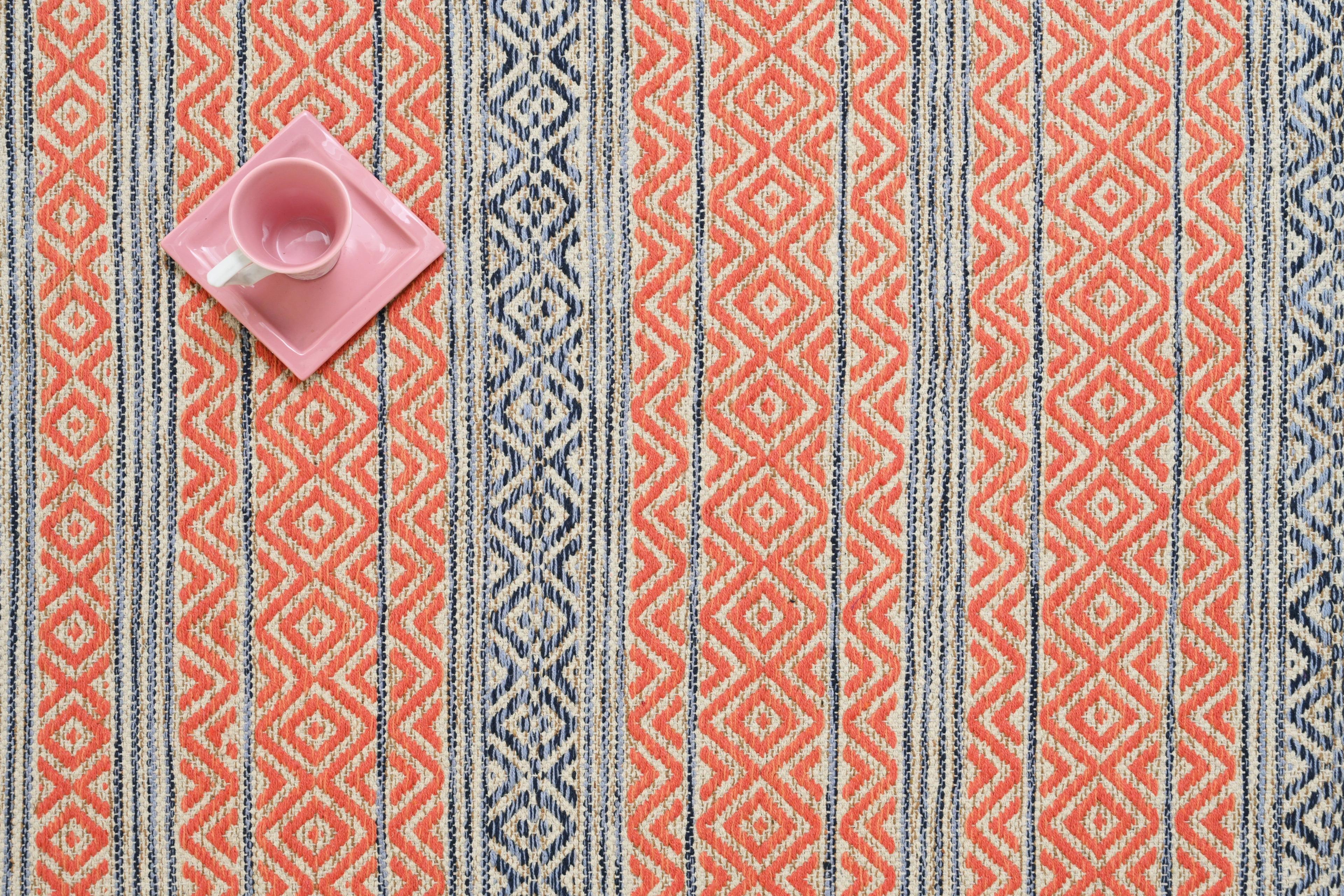 Alfombra Deco Kilim Naranja Vintage 1,2x1,8 mts-2