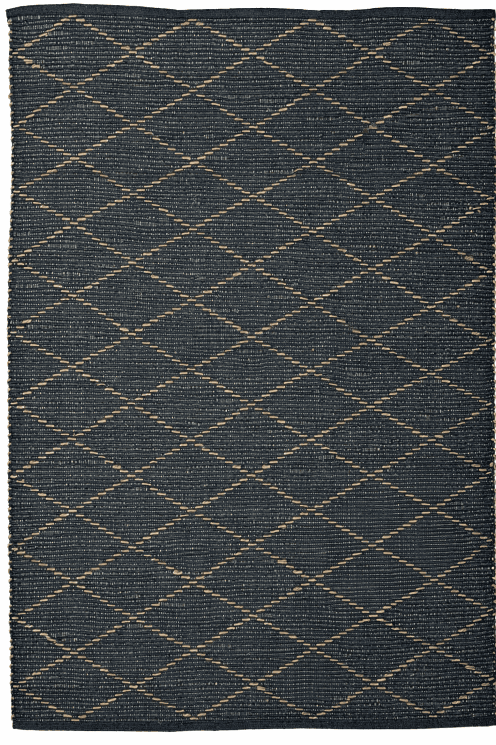 Alfombra Deco Yute Seagrass Diamond Black Moderno Natural1,2x1,8 mts-2
