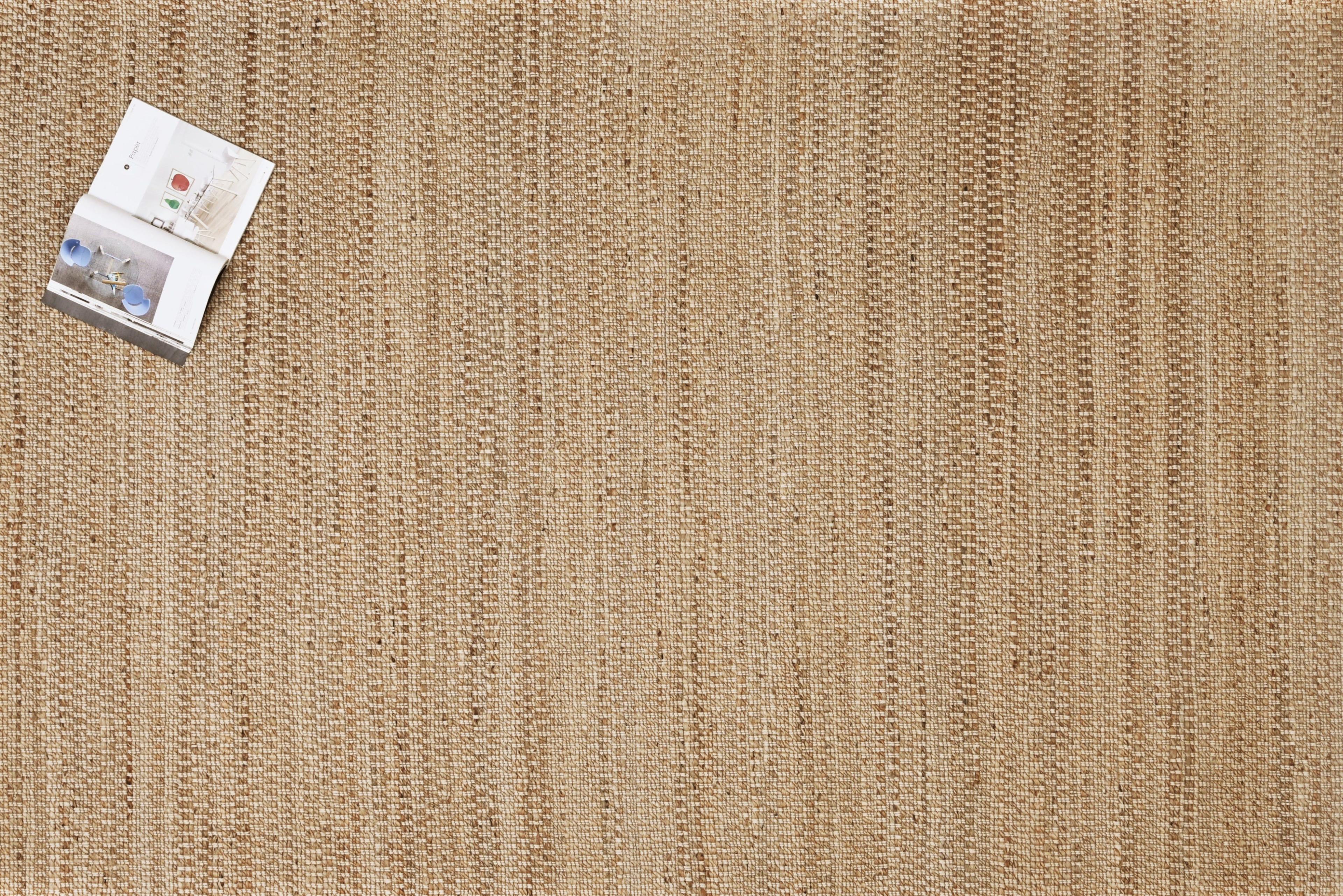 Pasillo Deco Yute Durrie Natural triple trenzado con blanco Moderno Natural0,6x1,8 mts-1