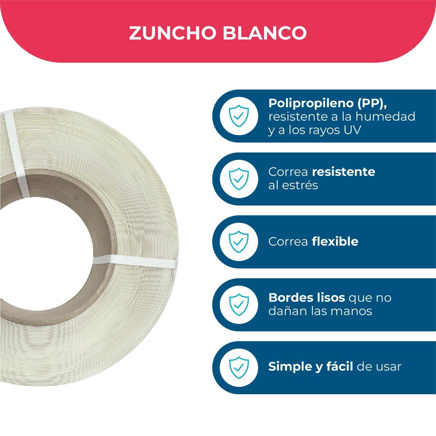 Zuncho Plástico PP 1/2" 12mm*0,8mm*2.500m Pack Mayorista 1ud-2