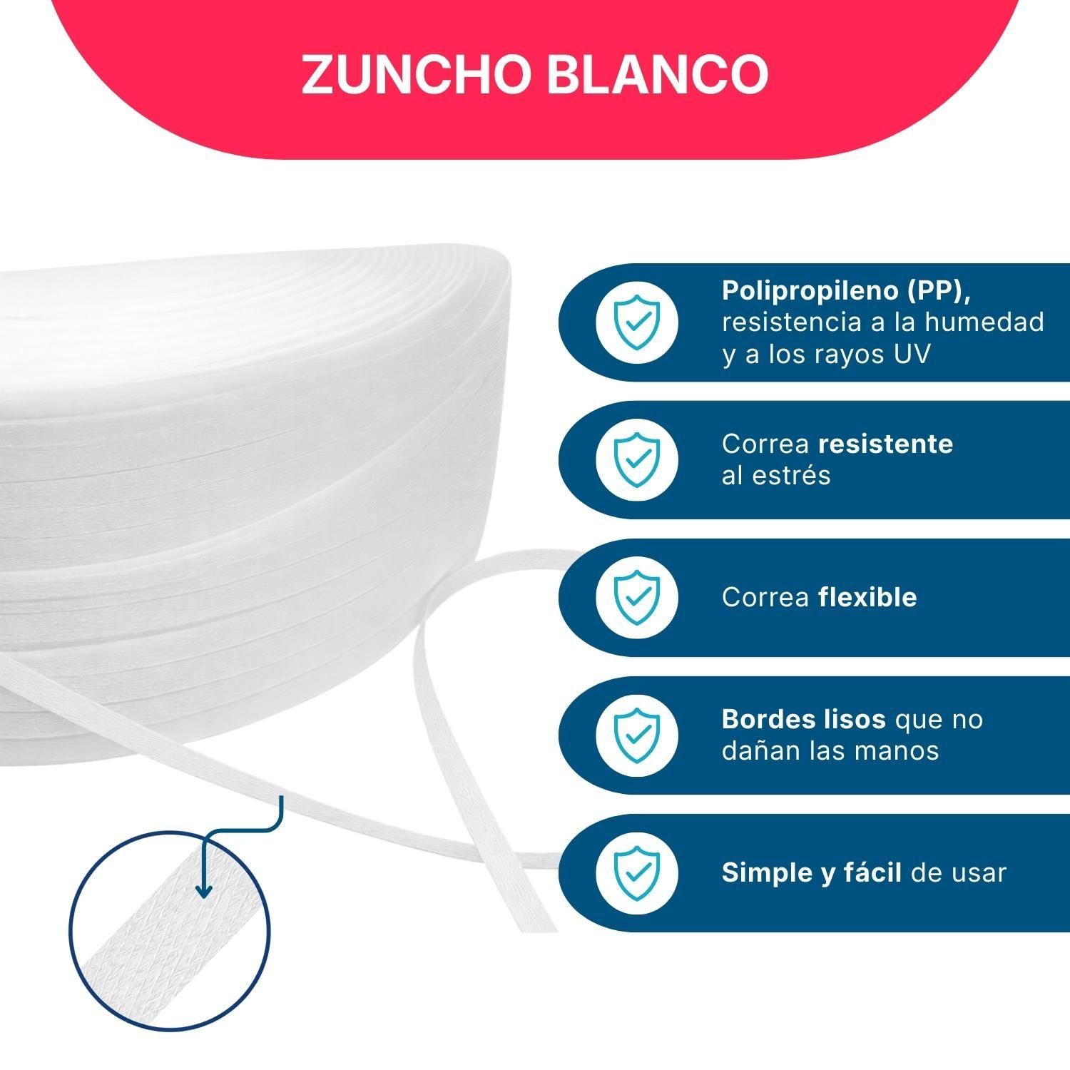 Zuncho Plástico PP 1/2" 12mm*0,8mm*2.500m Pack Mayorista 1ud-2