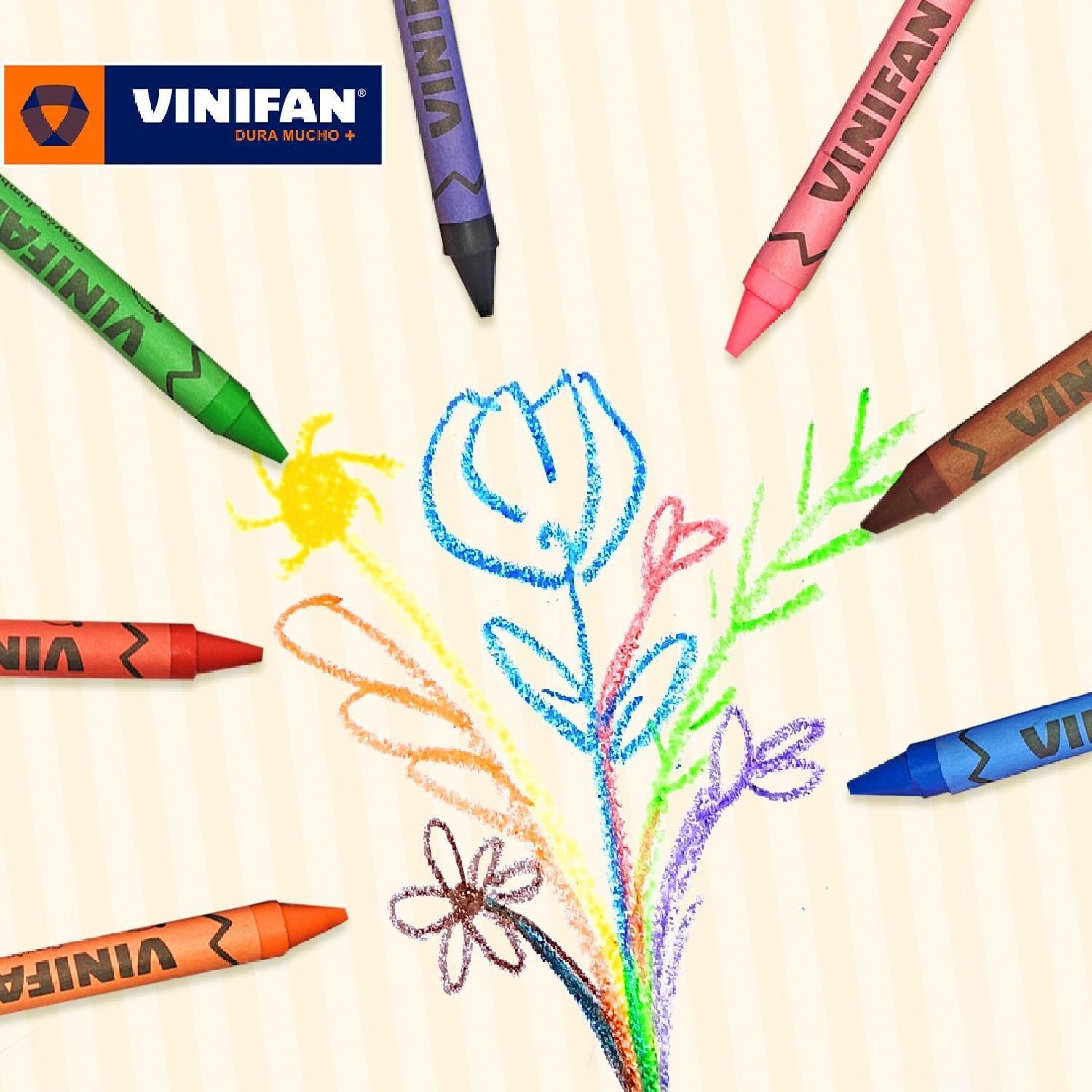 Crayones Lapices Cera Jumbo Vinifan - Set 12 Colores-3