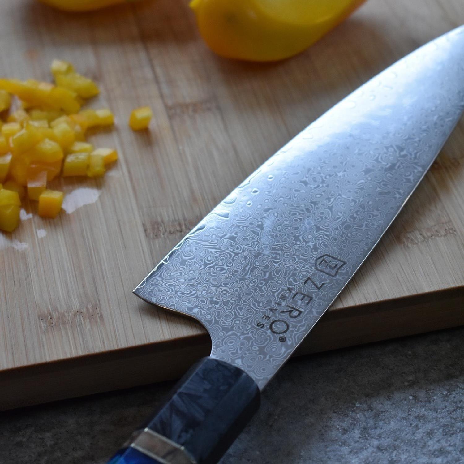Cuchillo Acero Damasco 8,0'' - Zero Knives - Blend Mammoth-5