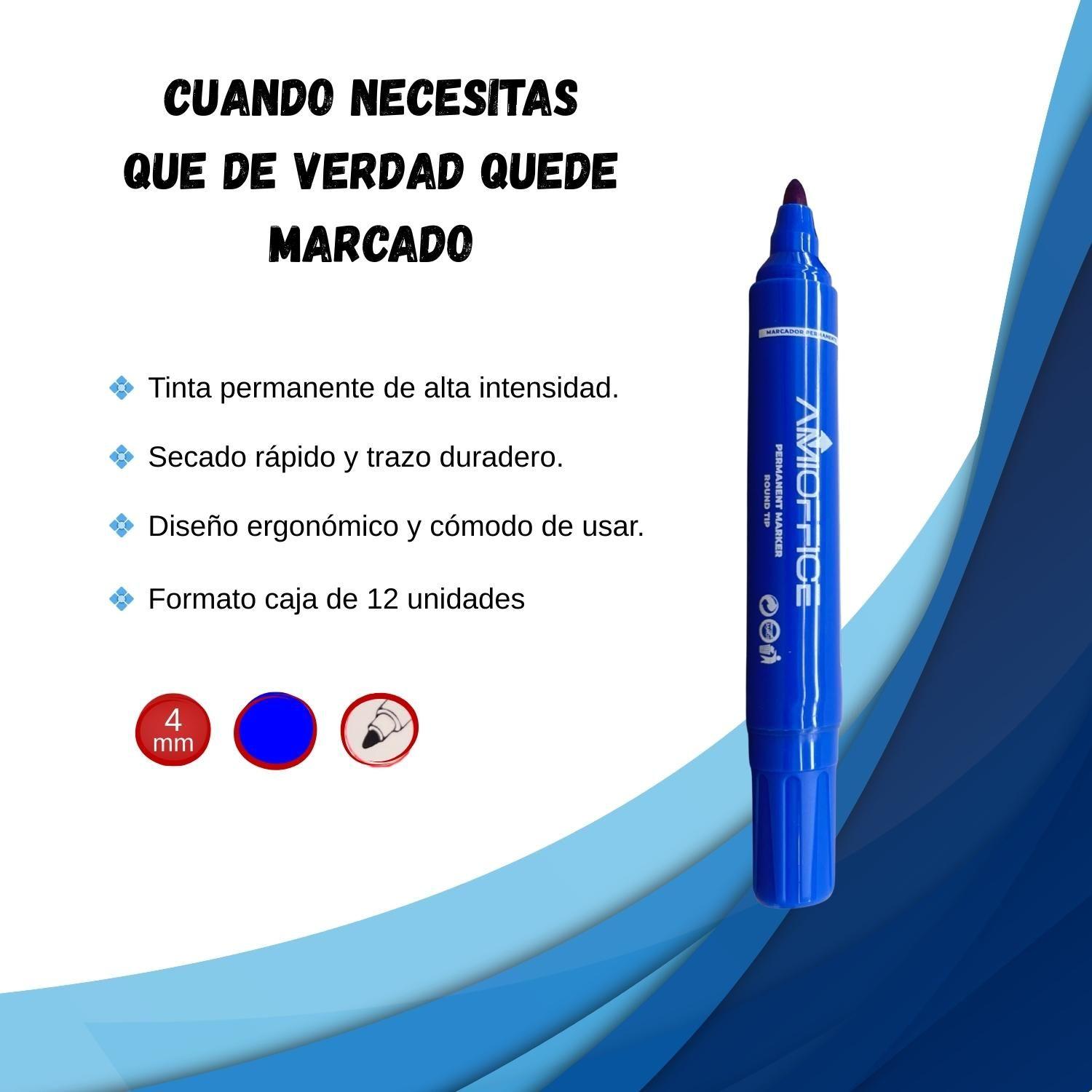 Caja Plumón Marcador Permanente Punta Redonda - 864 uds-1