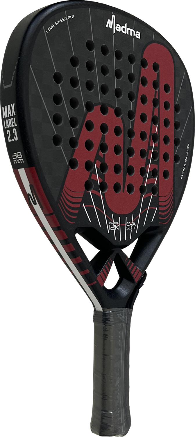 Pala de Padel Madma Max Lable 12K Carbon Rojo-3