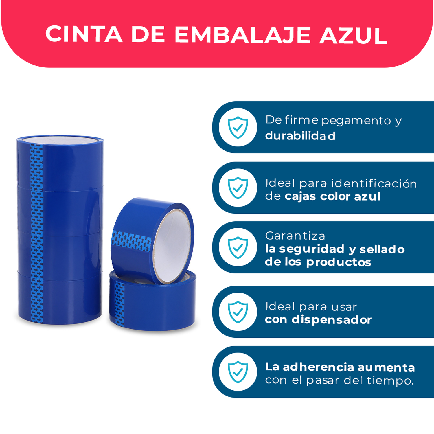 Cinta De Embalaje Azul 48mm*40m - Pack Mayorista - 72 Uds-2