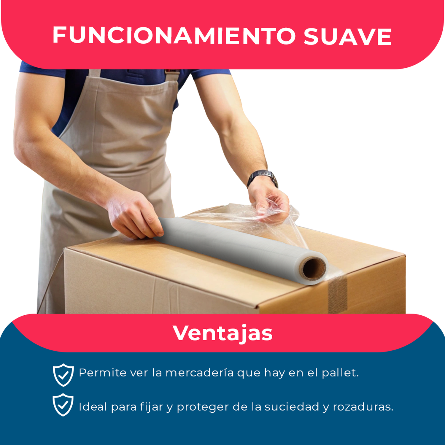 Film Stretch Transparente 1,4kg 275m Pack Mayorista - 3 Uds-3