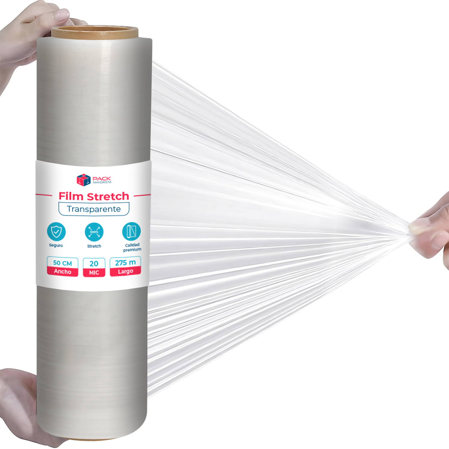 Film Stretch 1,4kg 275m Transparente Pack Mayorista - 3 uds-6