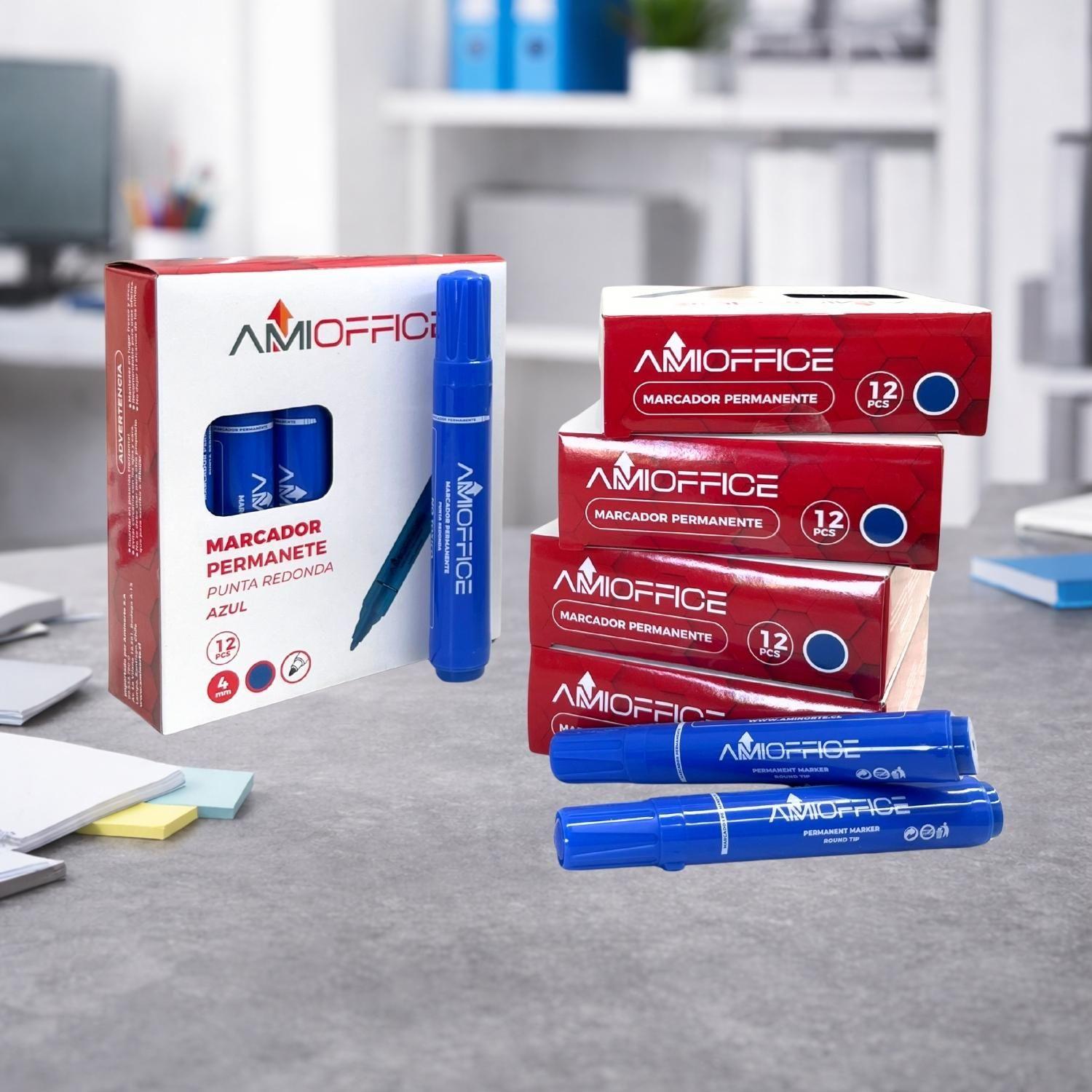 Caja Plumón Marcador Permanente Punta Redonda - 144 uds-3