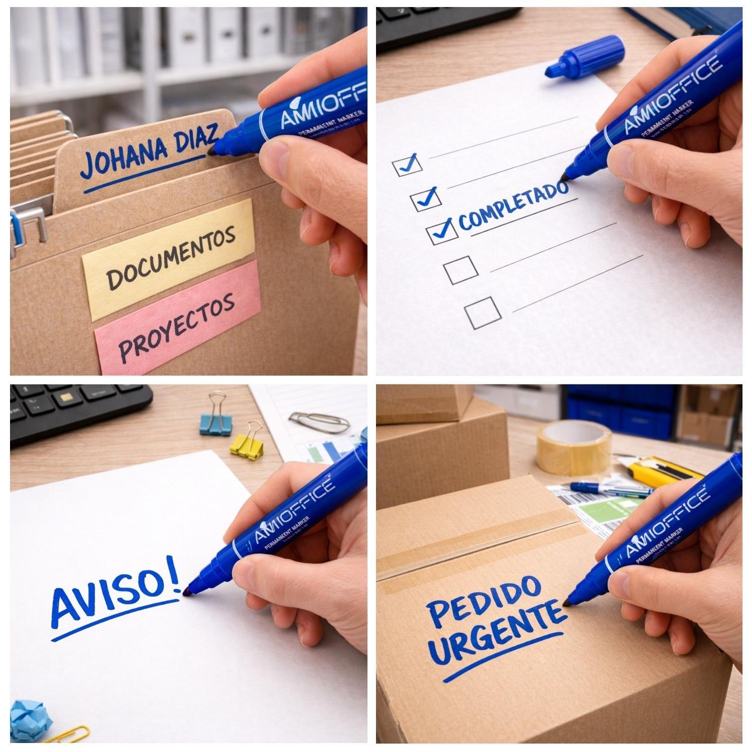 Caja Plumón Marcador Permanente Punta Redonda - 144 uds-4